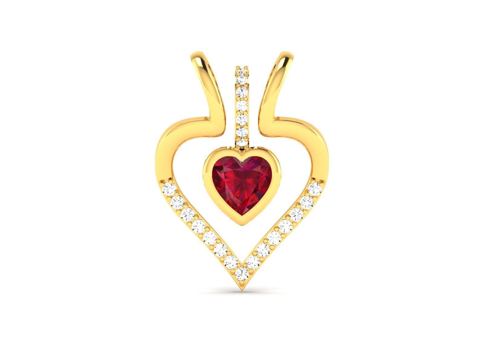 Women heart Pendants 3dm STL OBJ FBX Render Details 3D print model_4