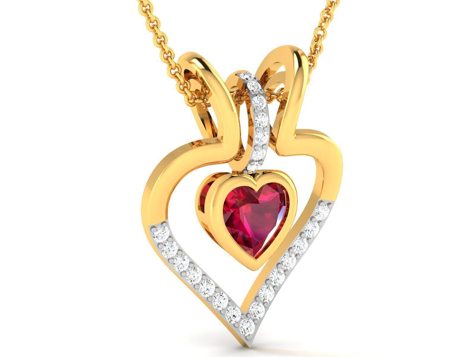 Women heart Pendants 3dm STL OBJ FBX Render Details 3D print model_8