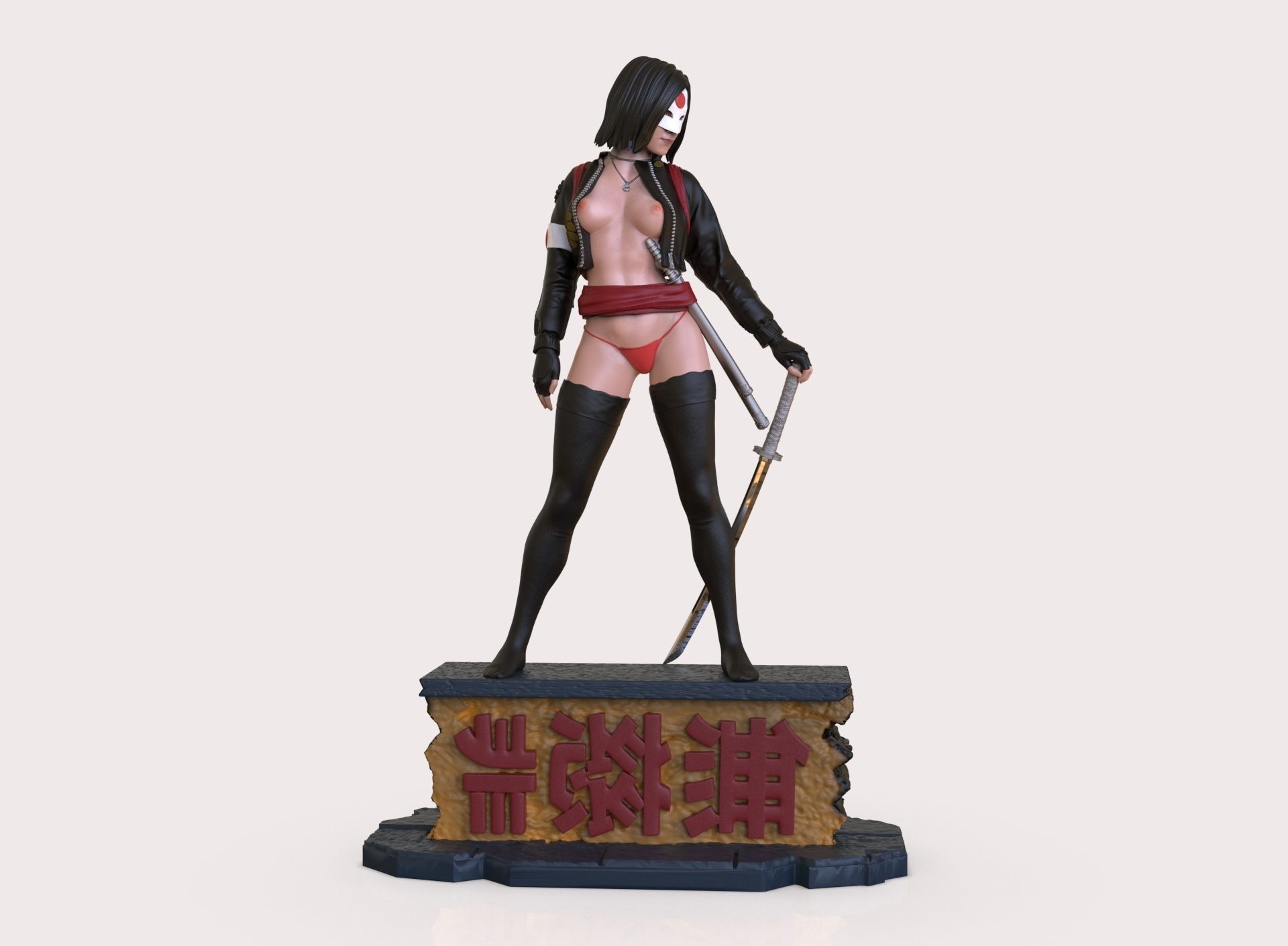 Six variants of katana DC comics 3D print model_35