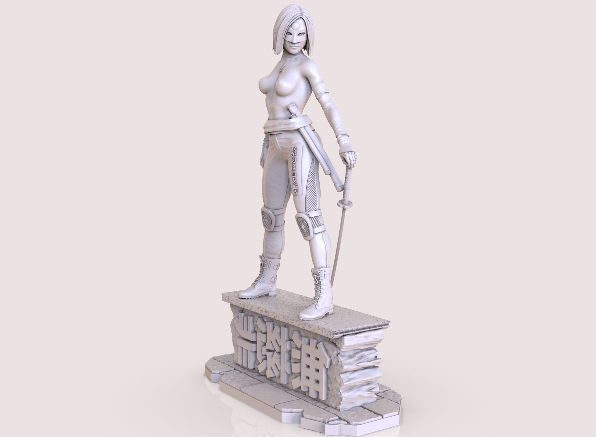 Six variants of katana DC comics 3D print model_22