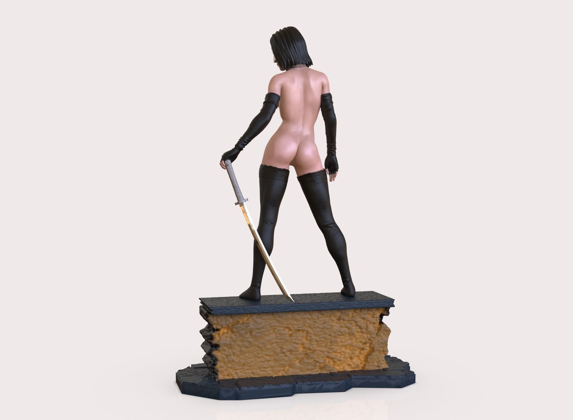 Six variants of katana DC comics 3D print model_38