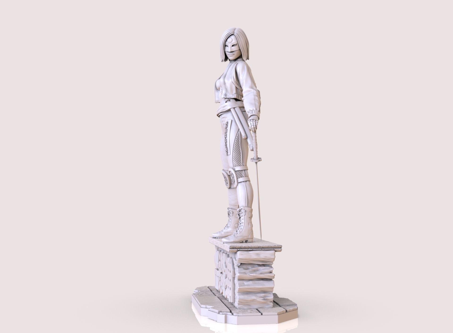 Six variants of katana DC comics 3D print model_16