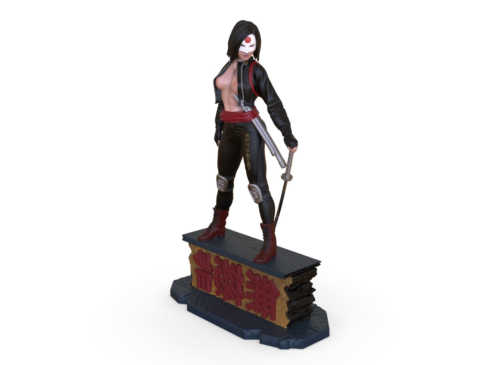 Six variants of katana DC comics 3D print model_34
