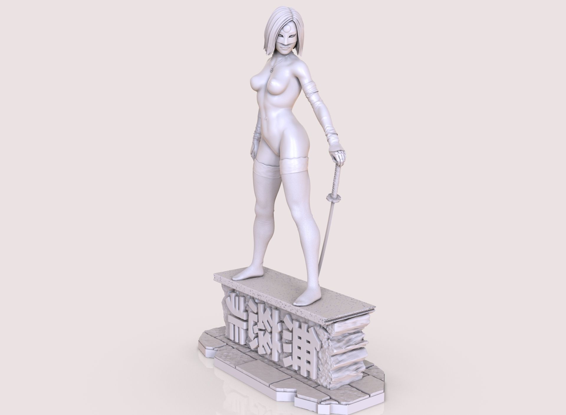 Six variants of katana DC comics 3D print model_26