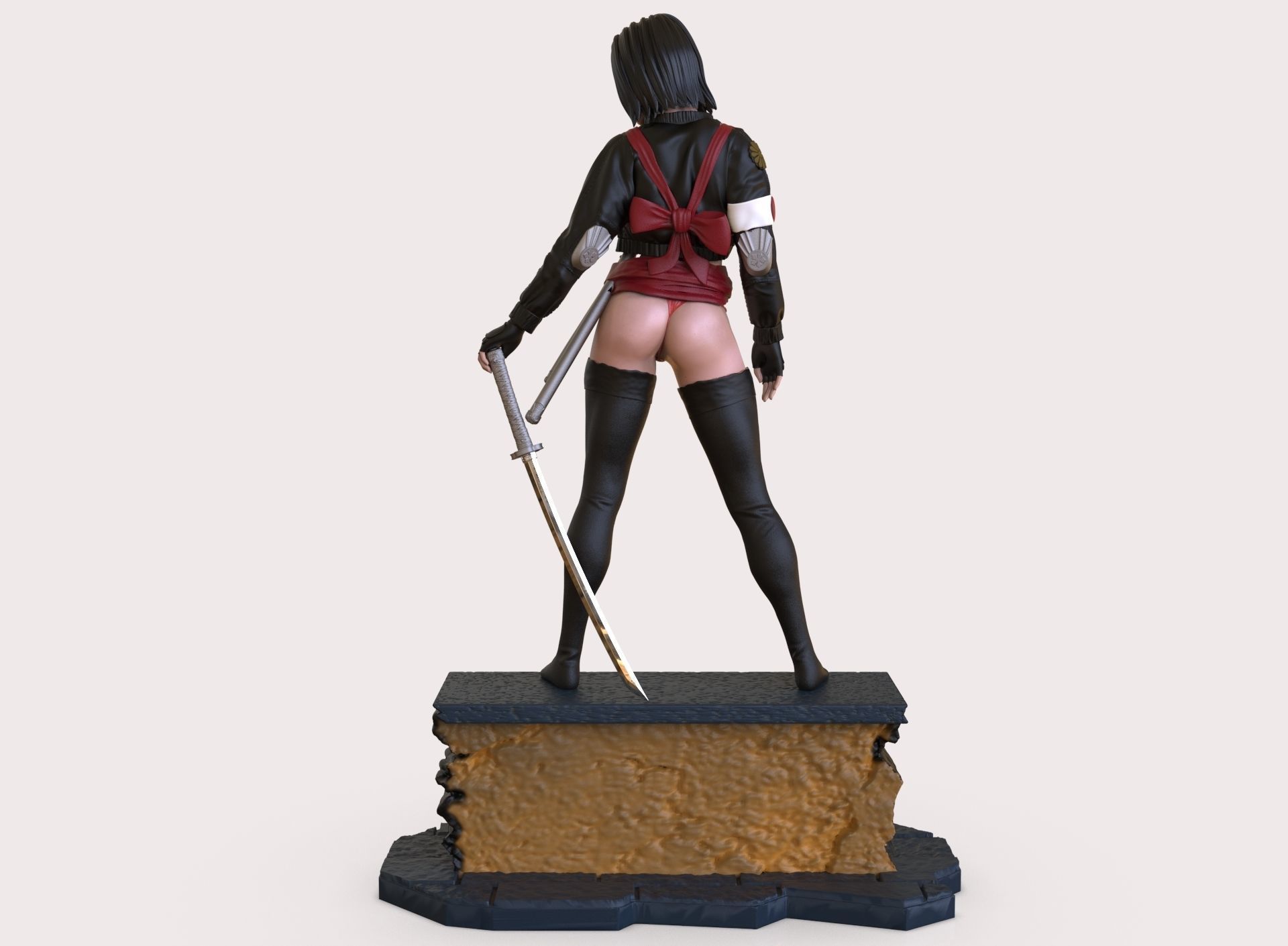 Six variants of katana DC comics 3D print model_36