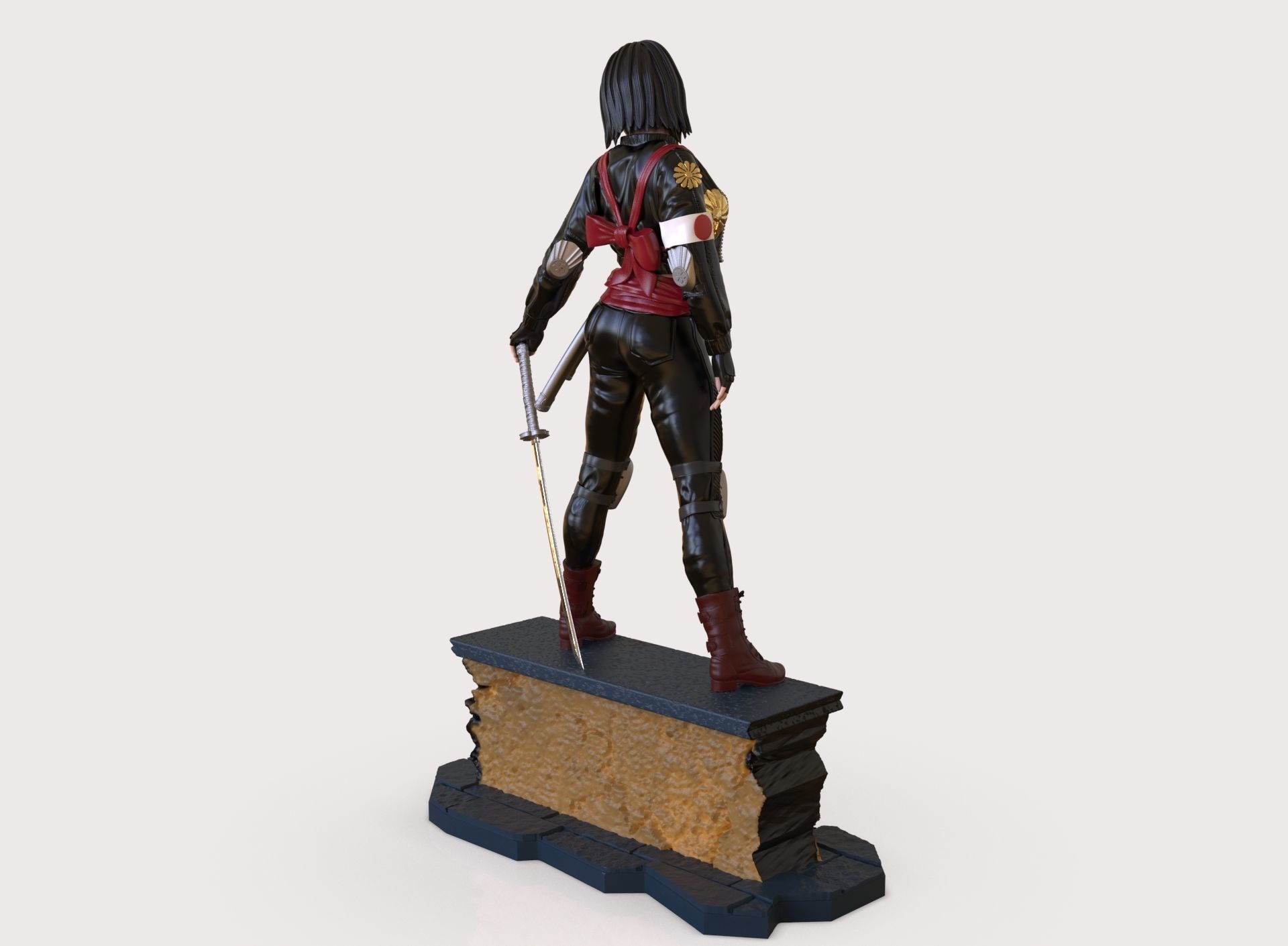 Six variants of katana DC comics 3D print model_31