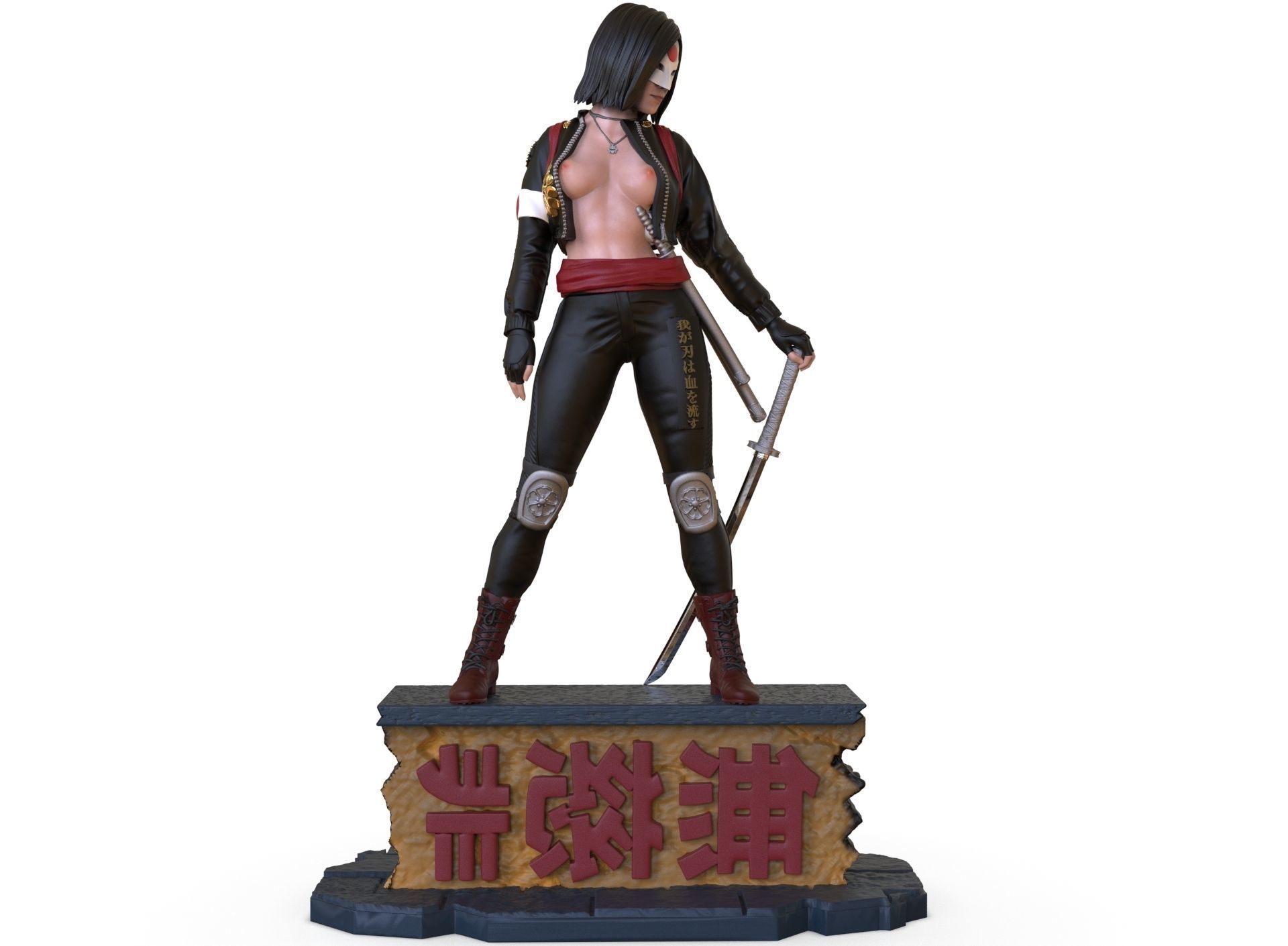Six variants of katana DC comics 3D print model_33