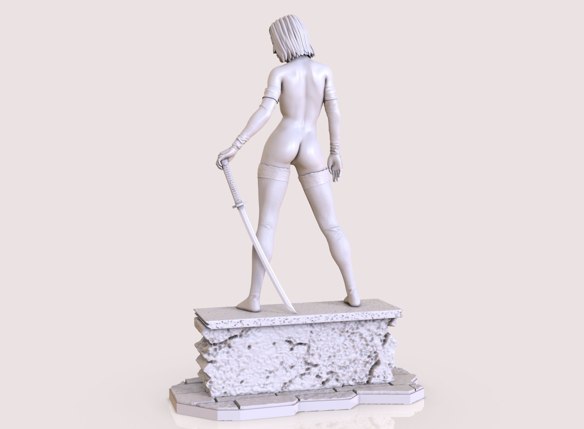 Six variants of katana DC comics 3D print model_27