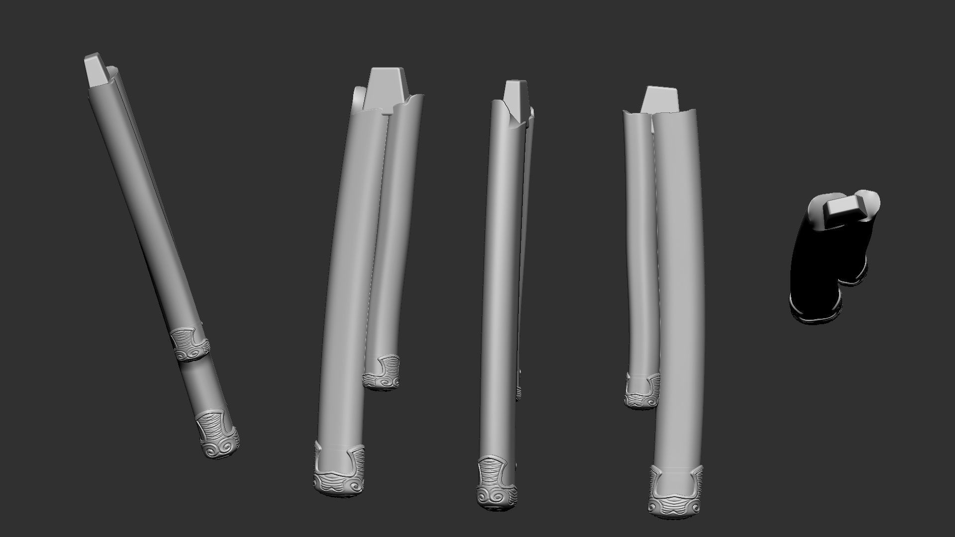 Six variants of katana DC comics 3D print model_8