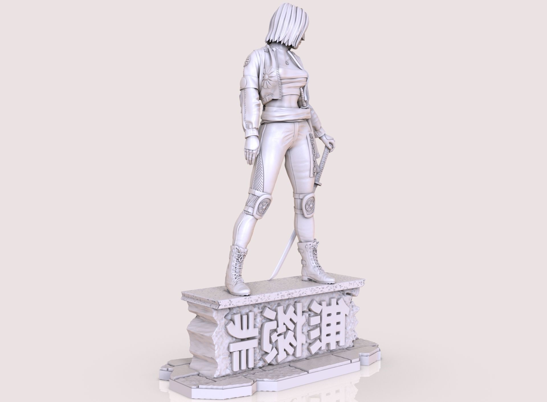 Six variants of katana DC comics 3D print model_19
