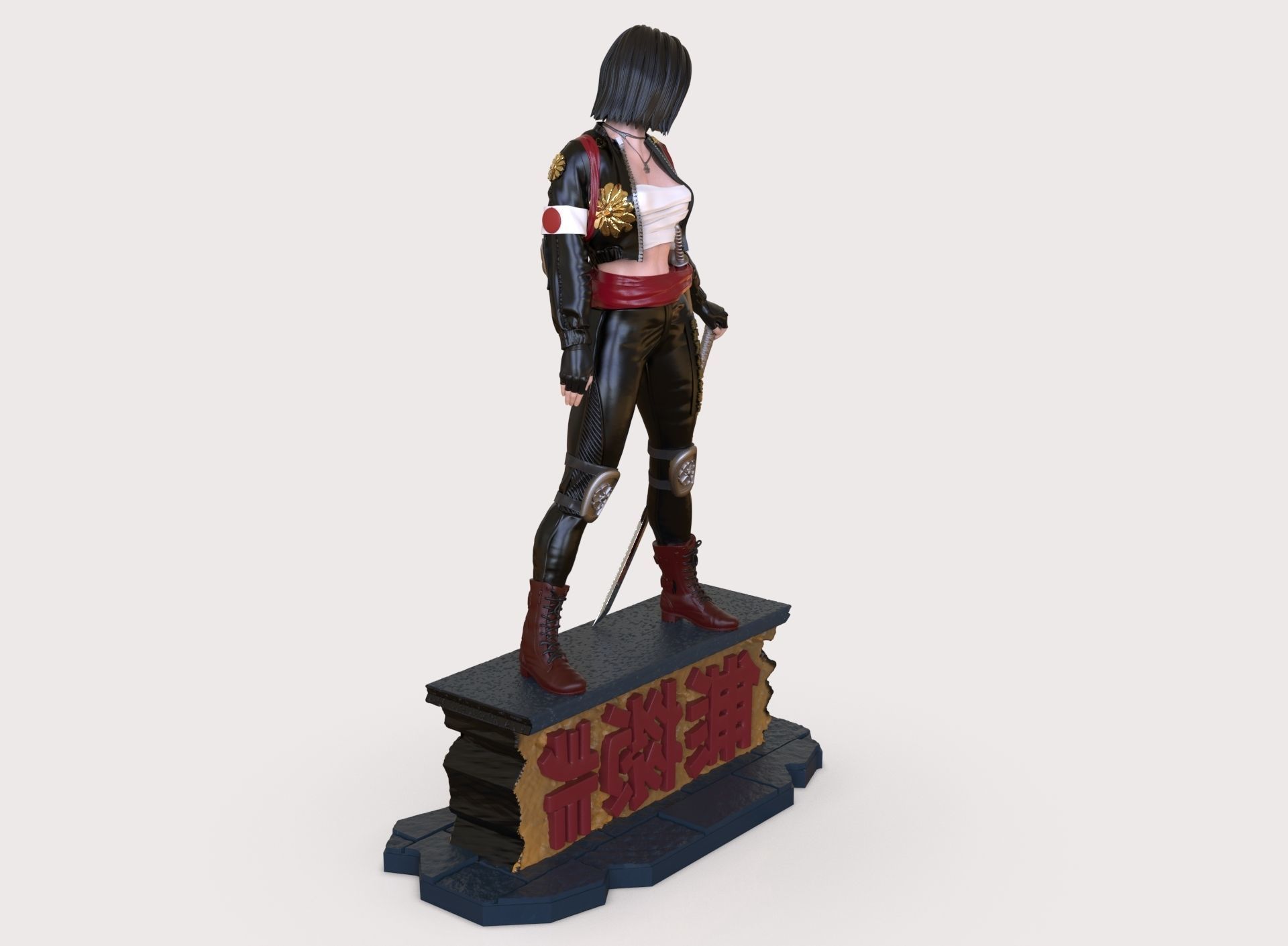 Six variants of katana DC comics 3D print model_32