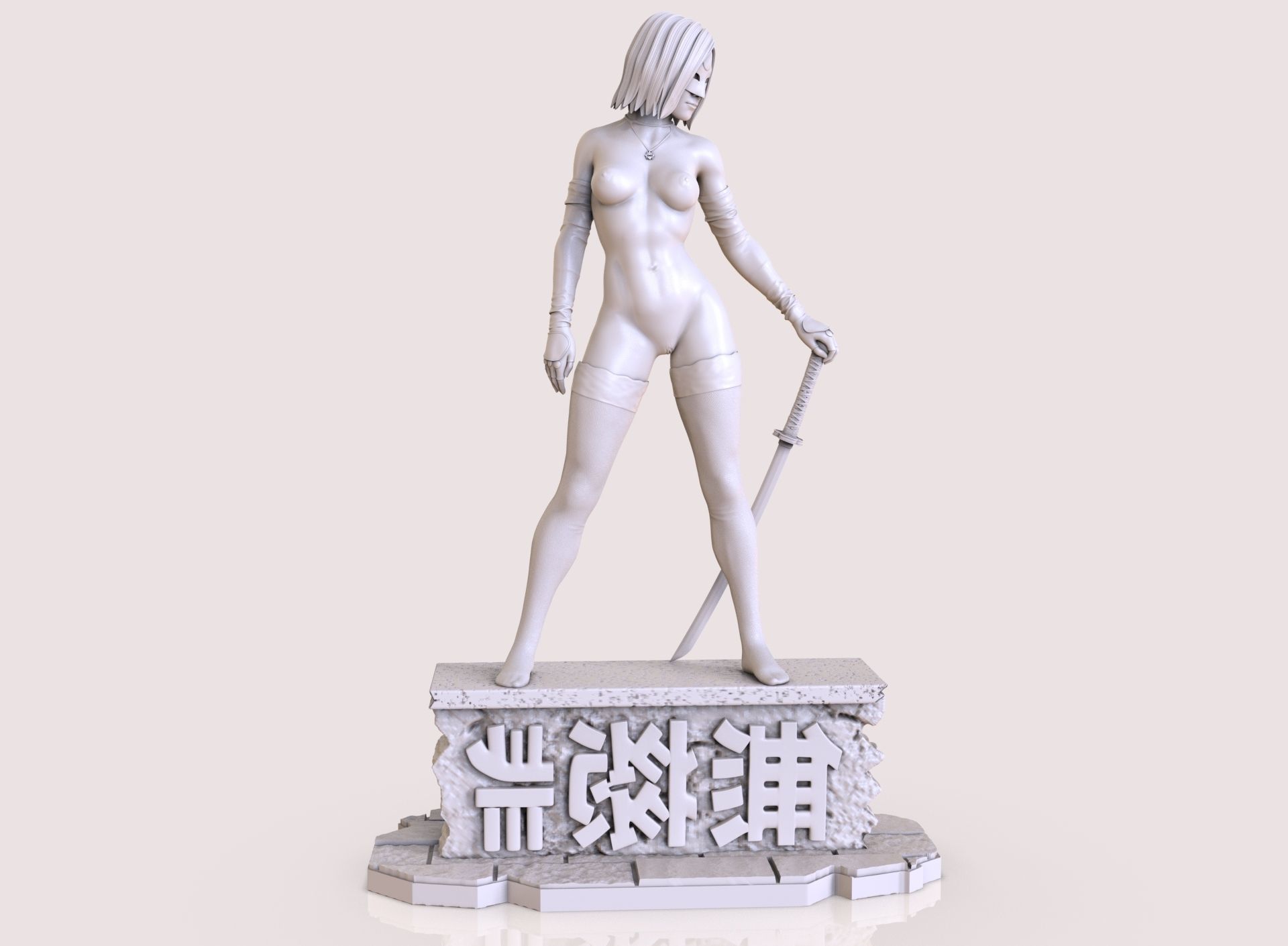Six variants of katana DC comics 3D print model_25