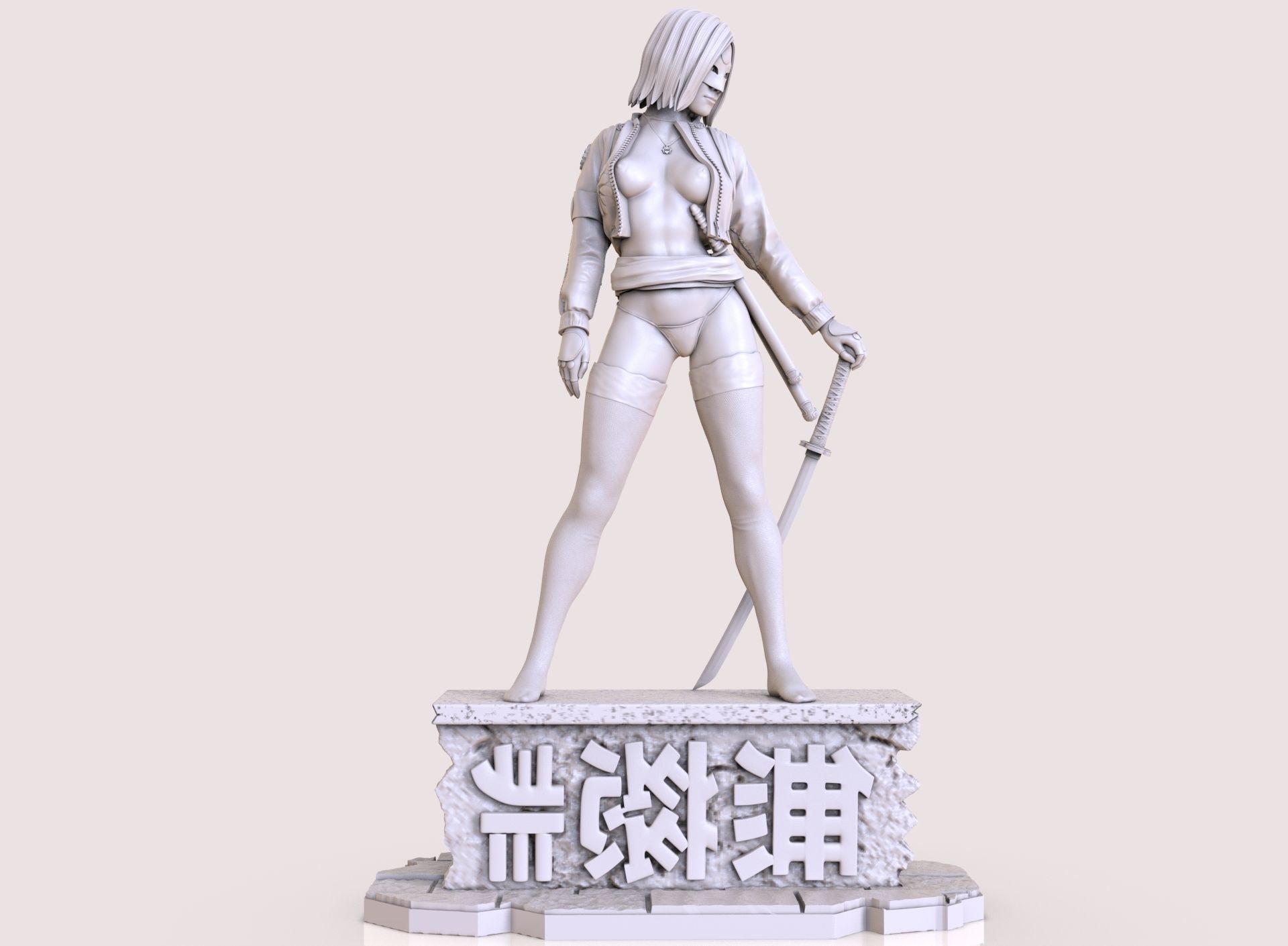 Six variants of katana DC comics 3D print model_12