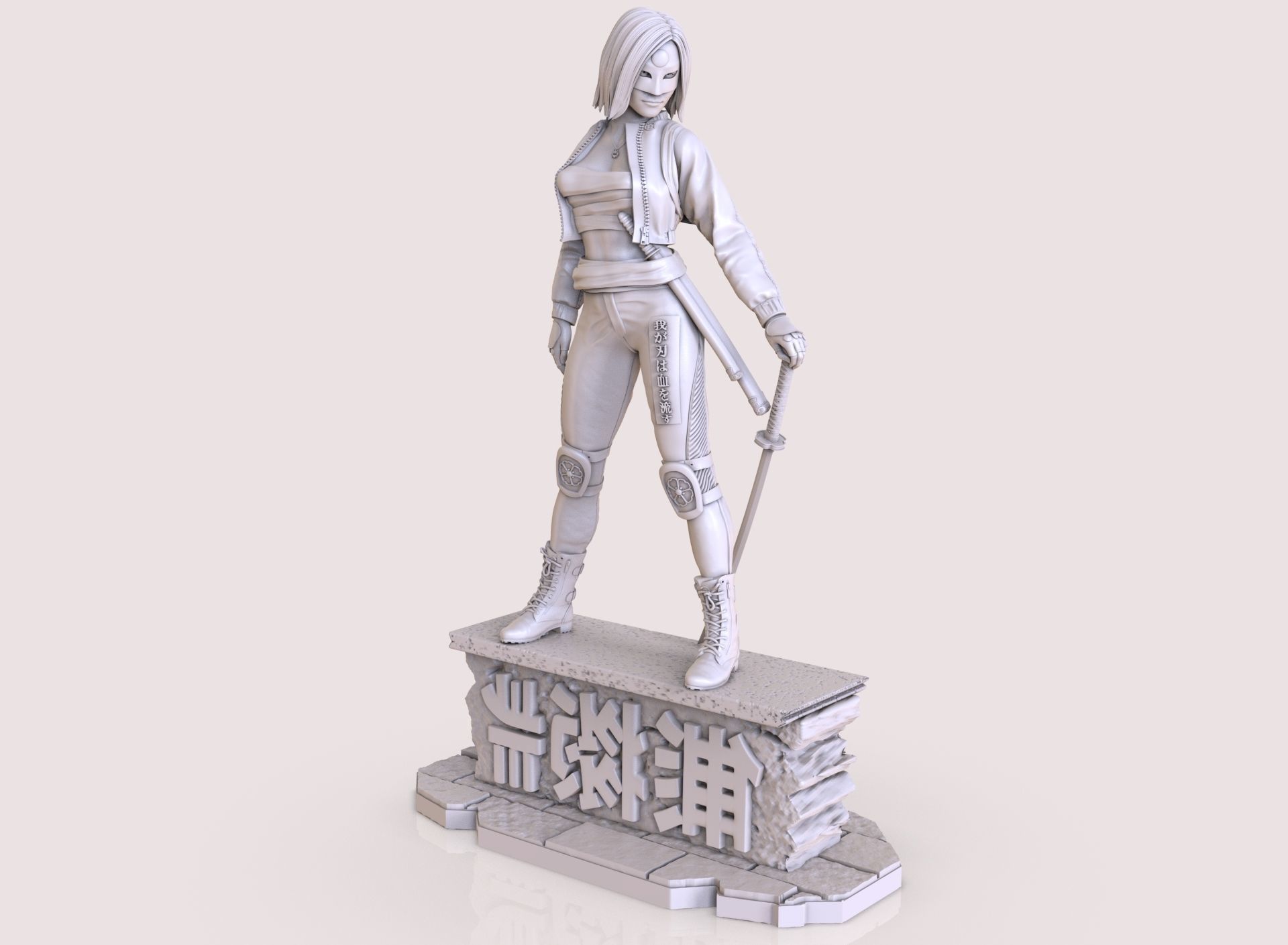 Six variants of katana DC comics 3D print model_20