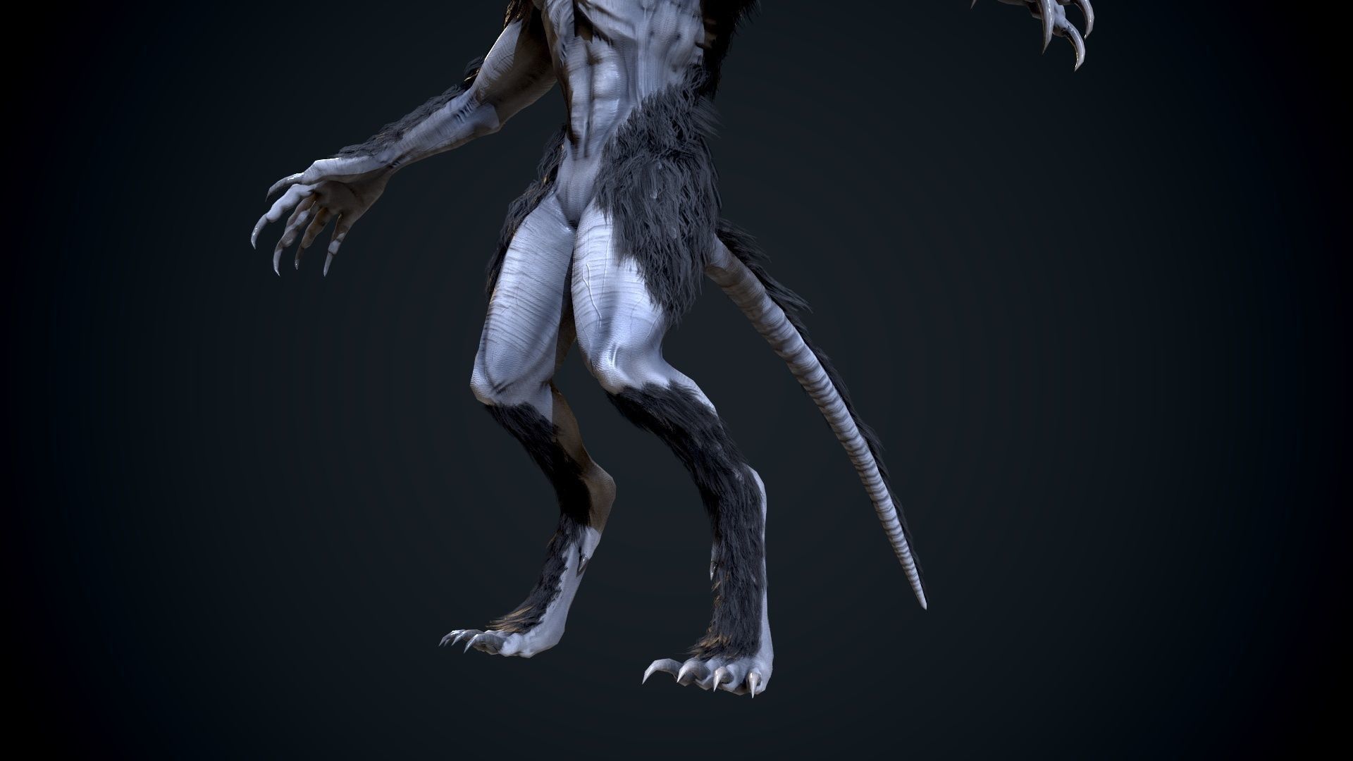 Evil werewolf Low-poly 3D model_11