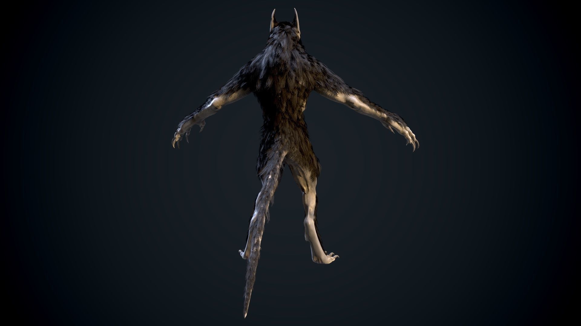 Evil werewolf Low-poly 3D model_12