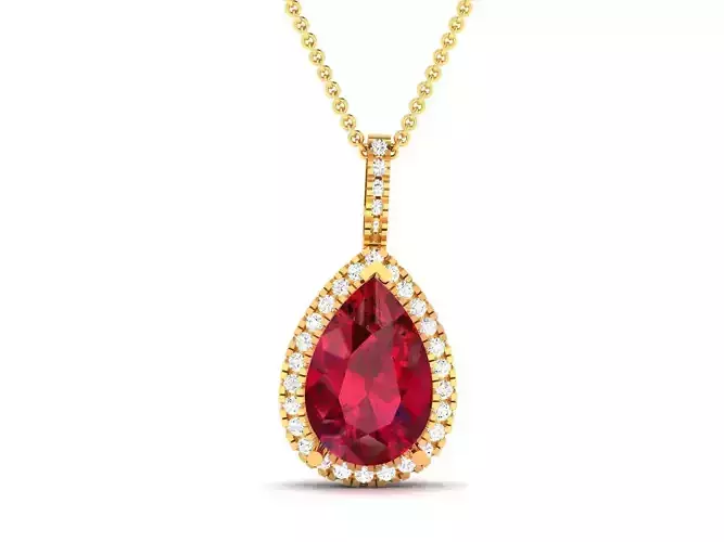 Women Pear Diamond Pendants 3dm STL OBJ FBX Render Details 3D print model