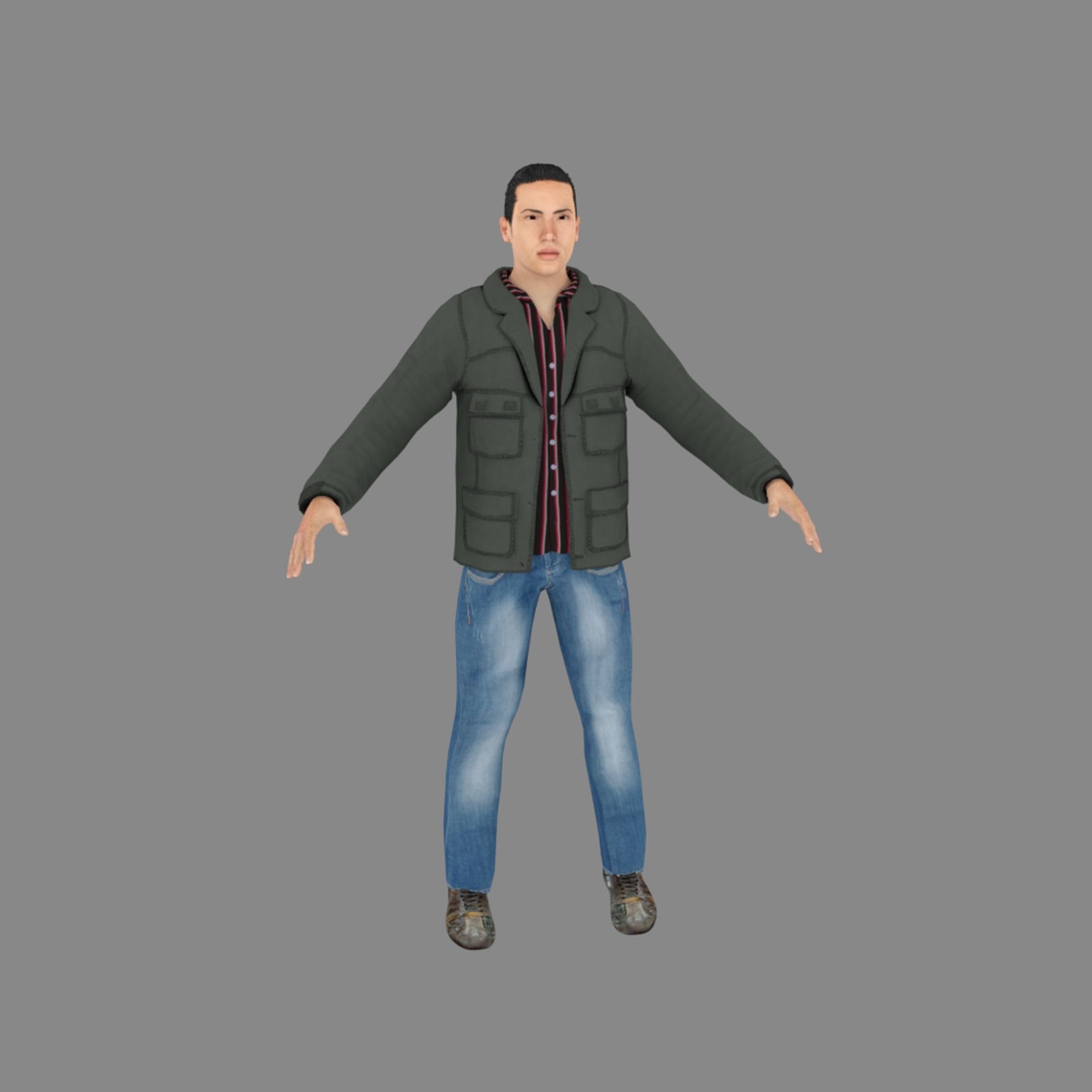 Rigged Human 3d model Free low-poly 3D model_3