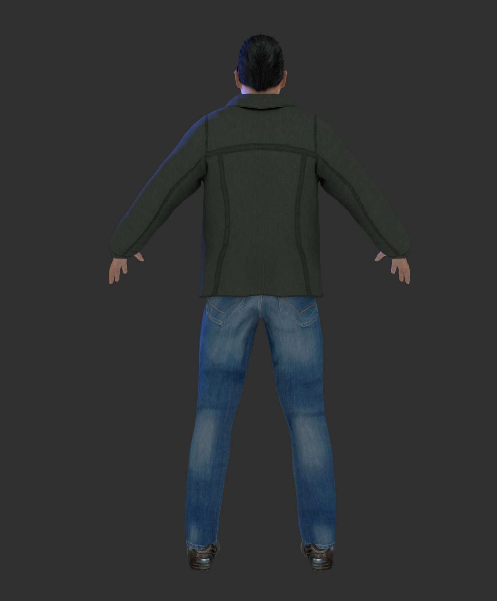 Rigged Human 3d model Free low-poly 3D model_2