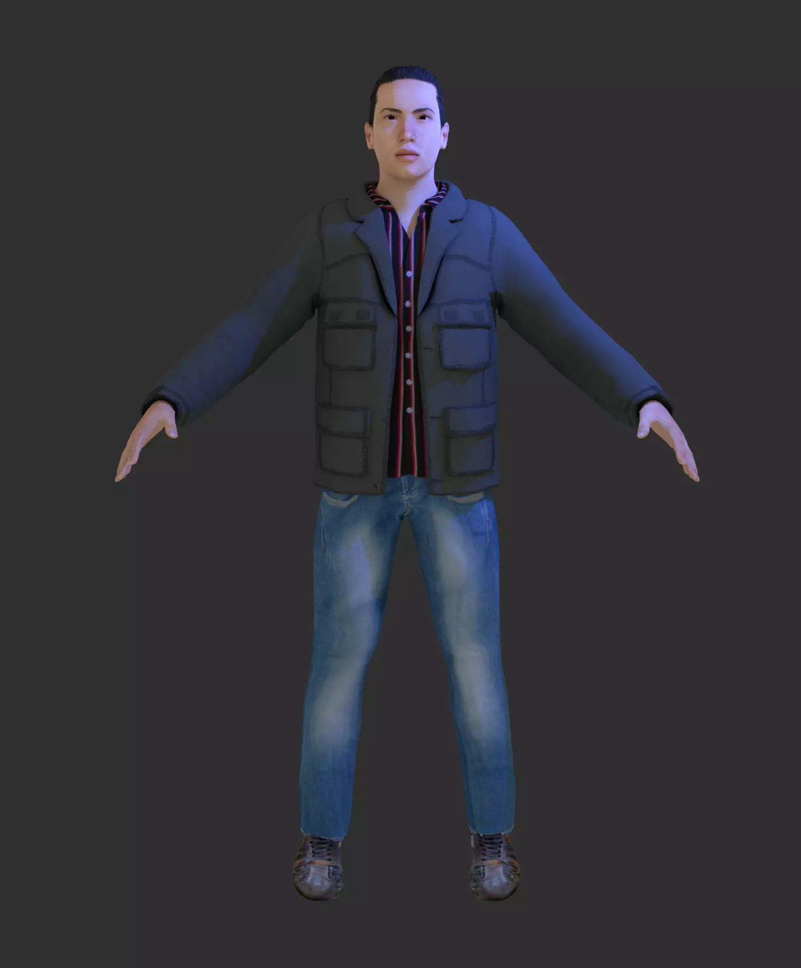 Rigged Human 3d model Free low-poly 3D model_0