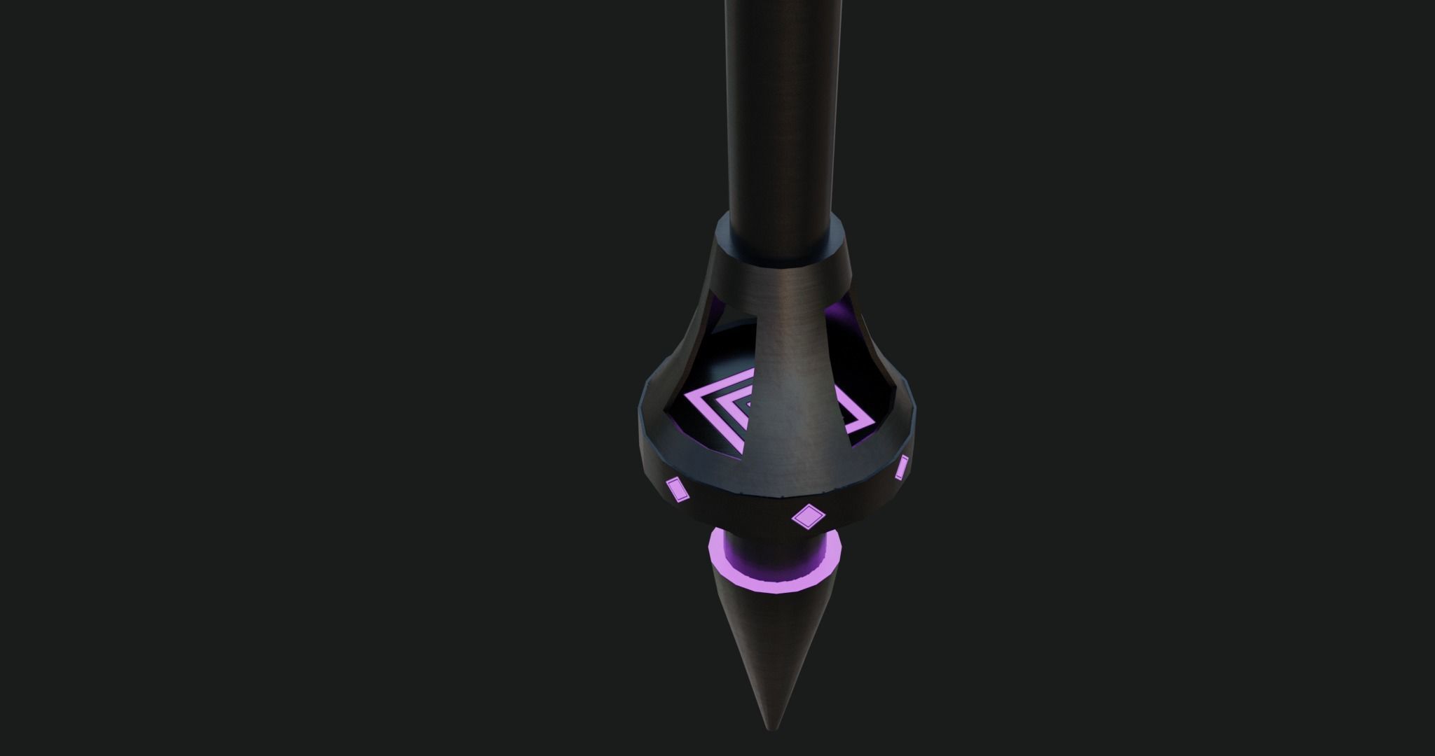 Fantasy Spear 02 Glow Weapon With PBR Low-poly 3D model_15