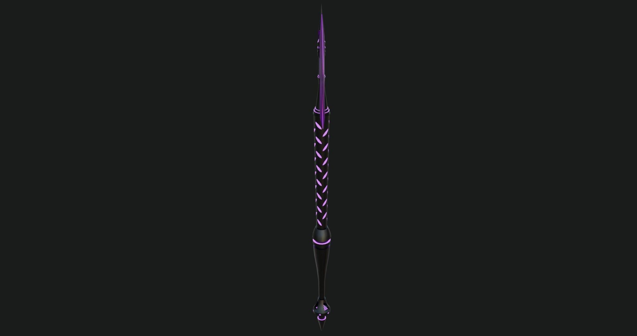 Fantasy Spear 02 Glow Weapon With PBR Low-poly 3D model_21