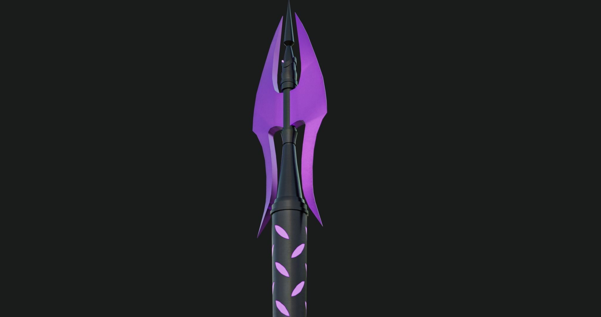 Fantasy Spear 02 Glow Weapon With PBR Low-poly 3D model_5