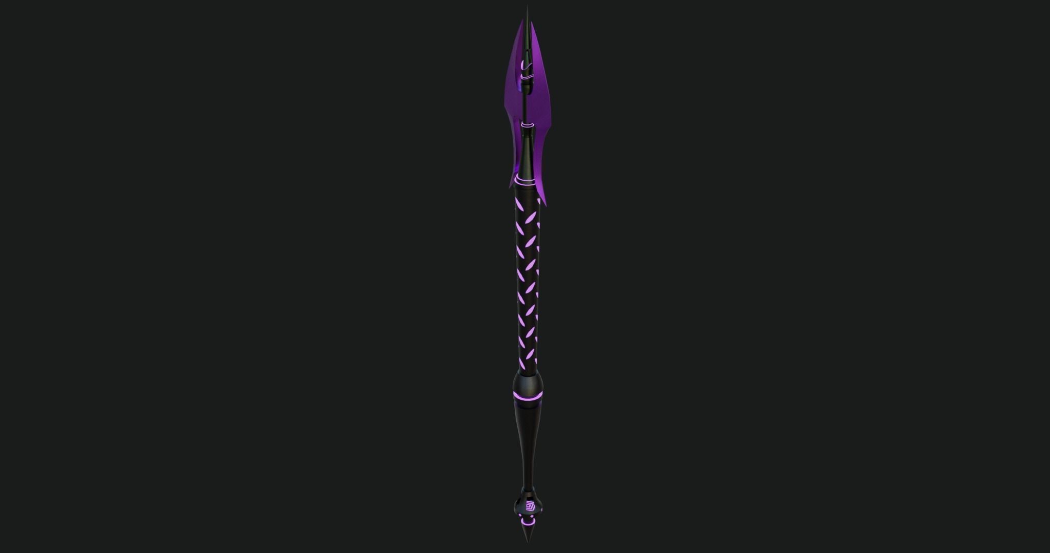 Fantasy Spear 02 Glow Weapon With PBR Low-poly 3D model_25