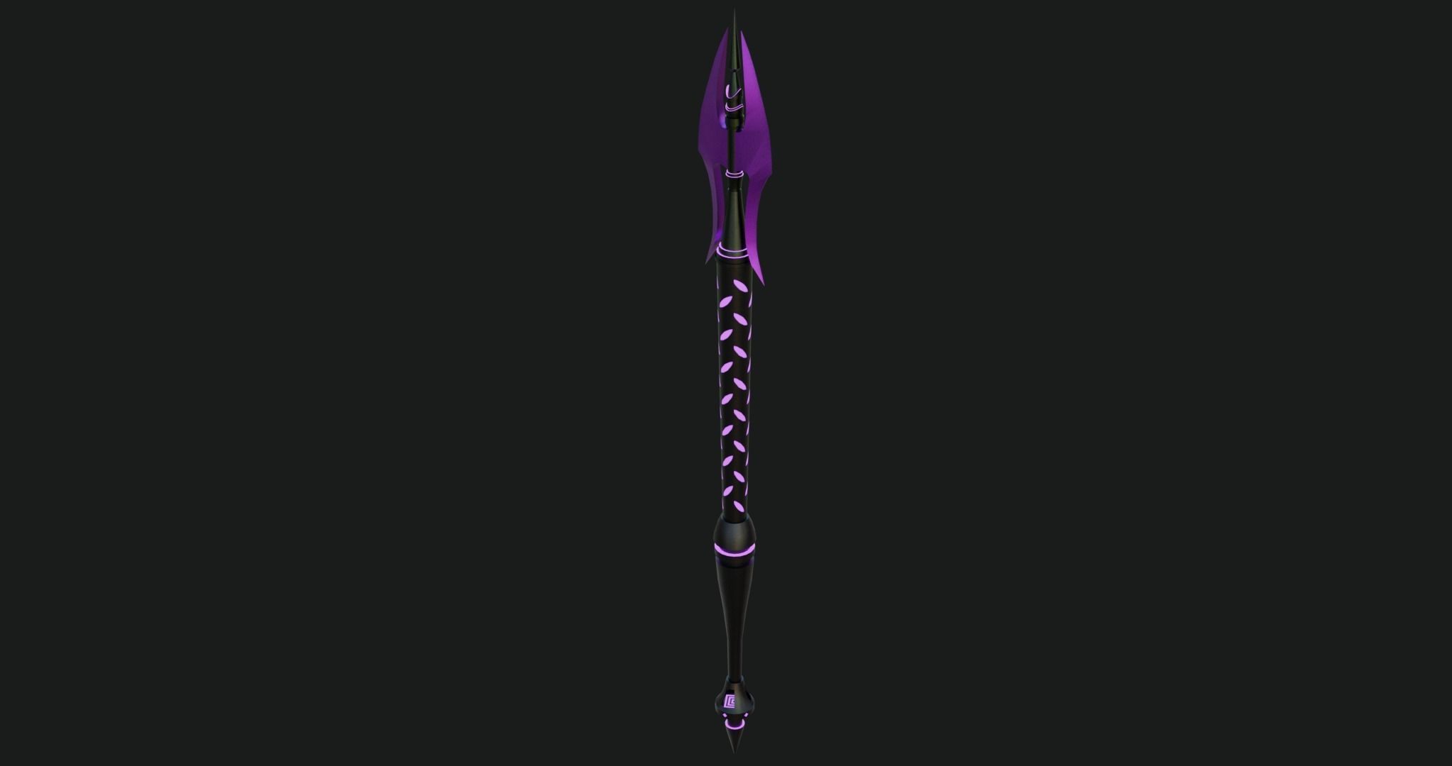 Fantasy Spear 02 Glow Weapon With PBR Low-poly 3D model_22