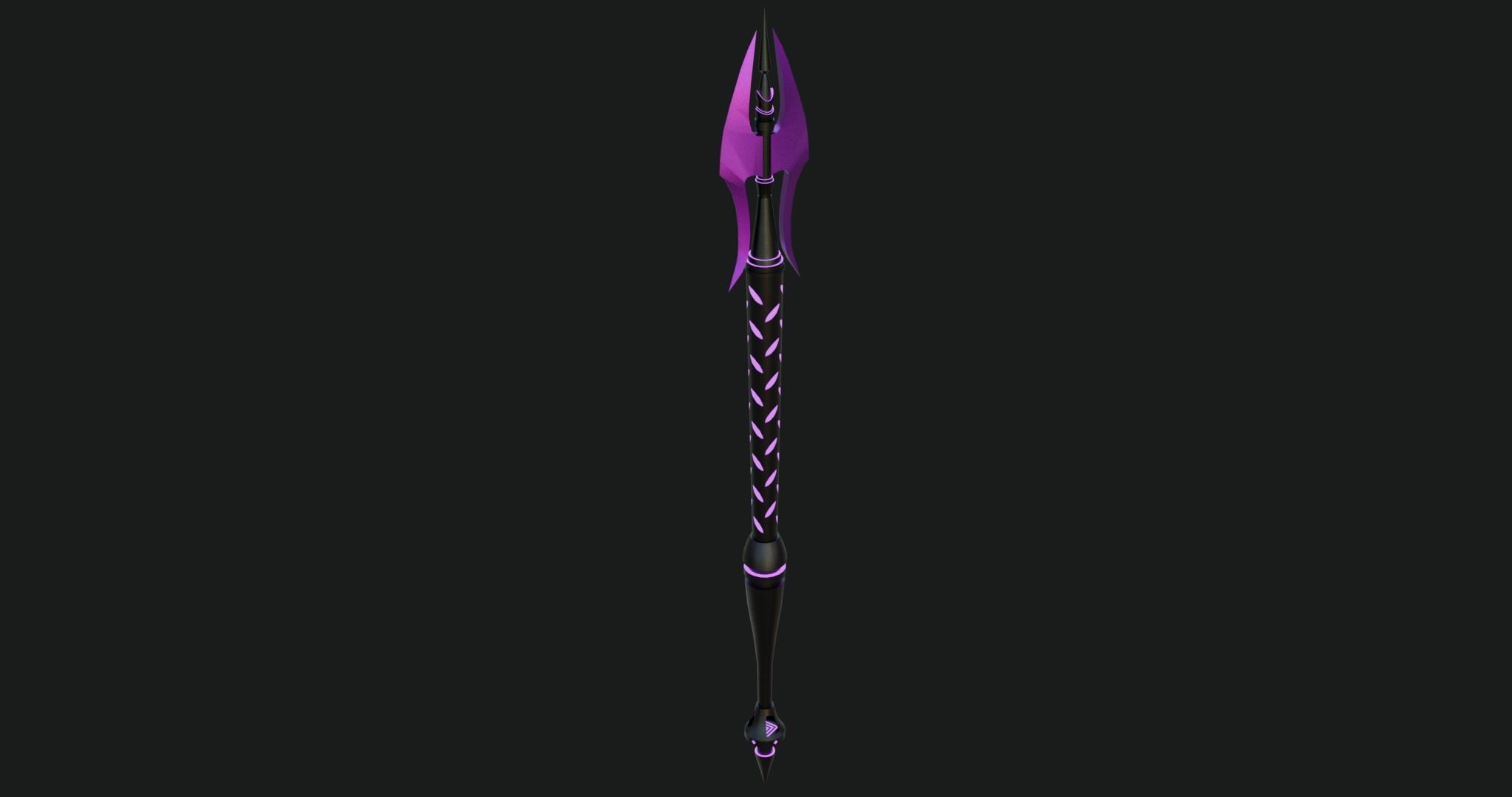Fantasy Spear 02 Glow Weapon With PBR Low-poly 3D model_23