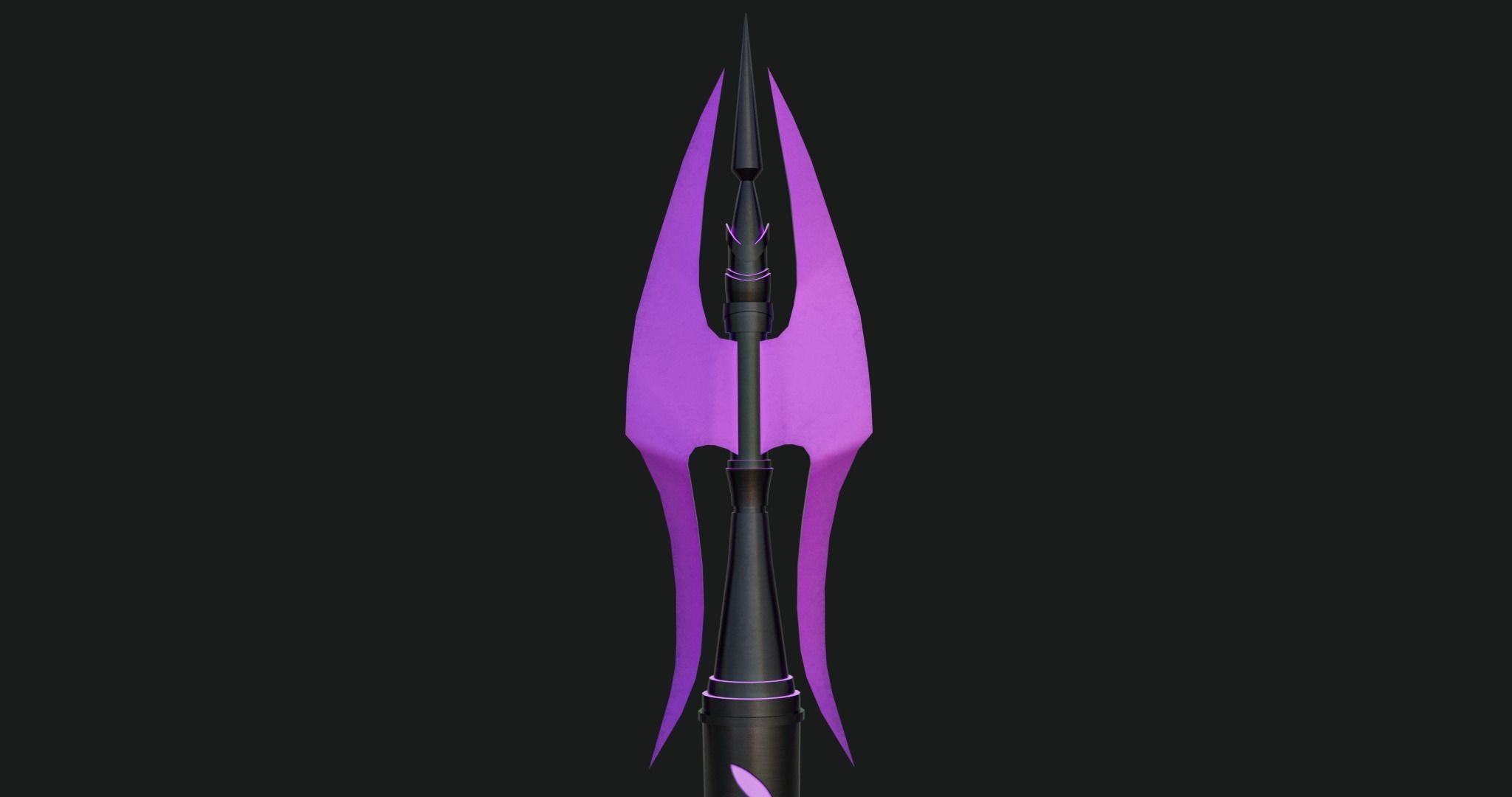 Fantasy Spear 02 Glow Weapon With PBR Low-poly 3D model_12