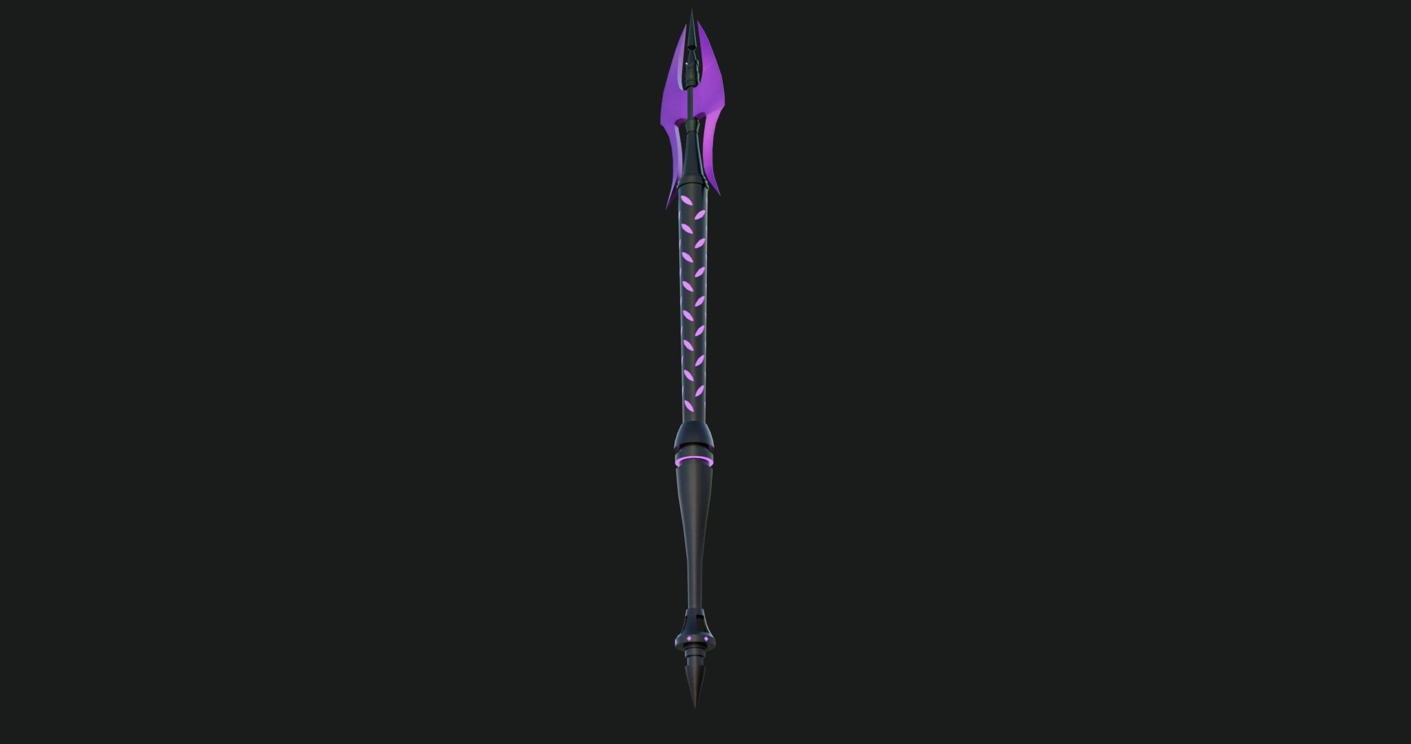 Fantasy Spear 02 Glow Weapon With PBR Low-poly 3D model_4