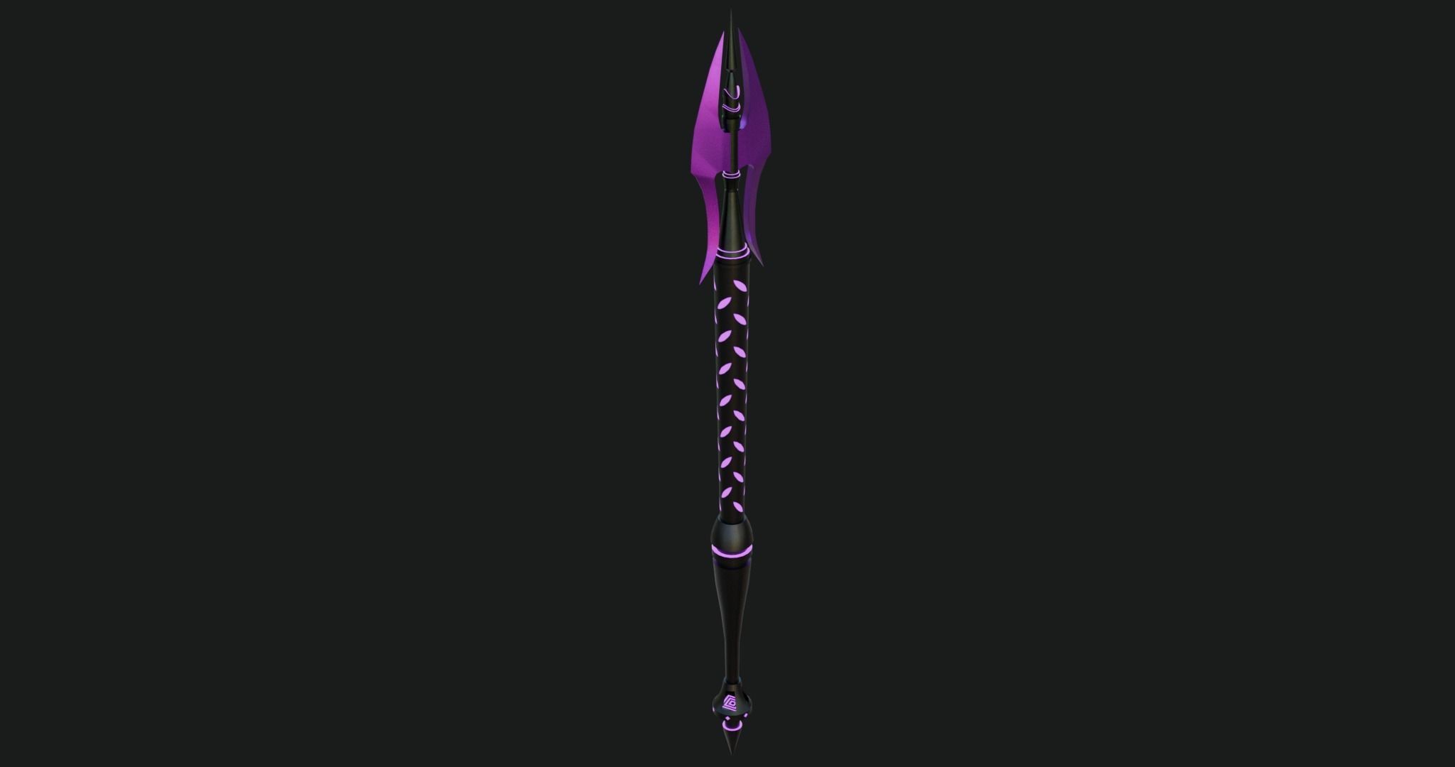 Fantasy Spear 02 Glow Weapon With PBR Low-poly 3D model_20