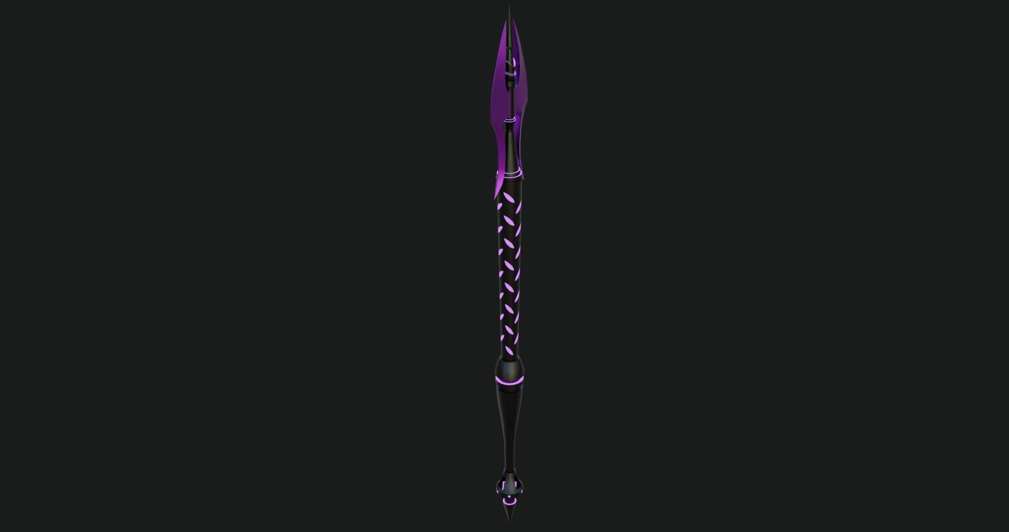 Fantasy Spear 02 Glow Weapon With PBR Low-poly 3D model_24