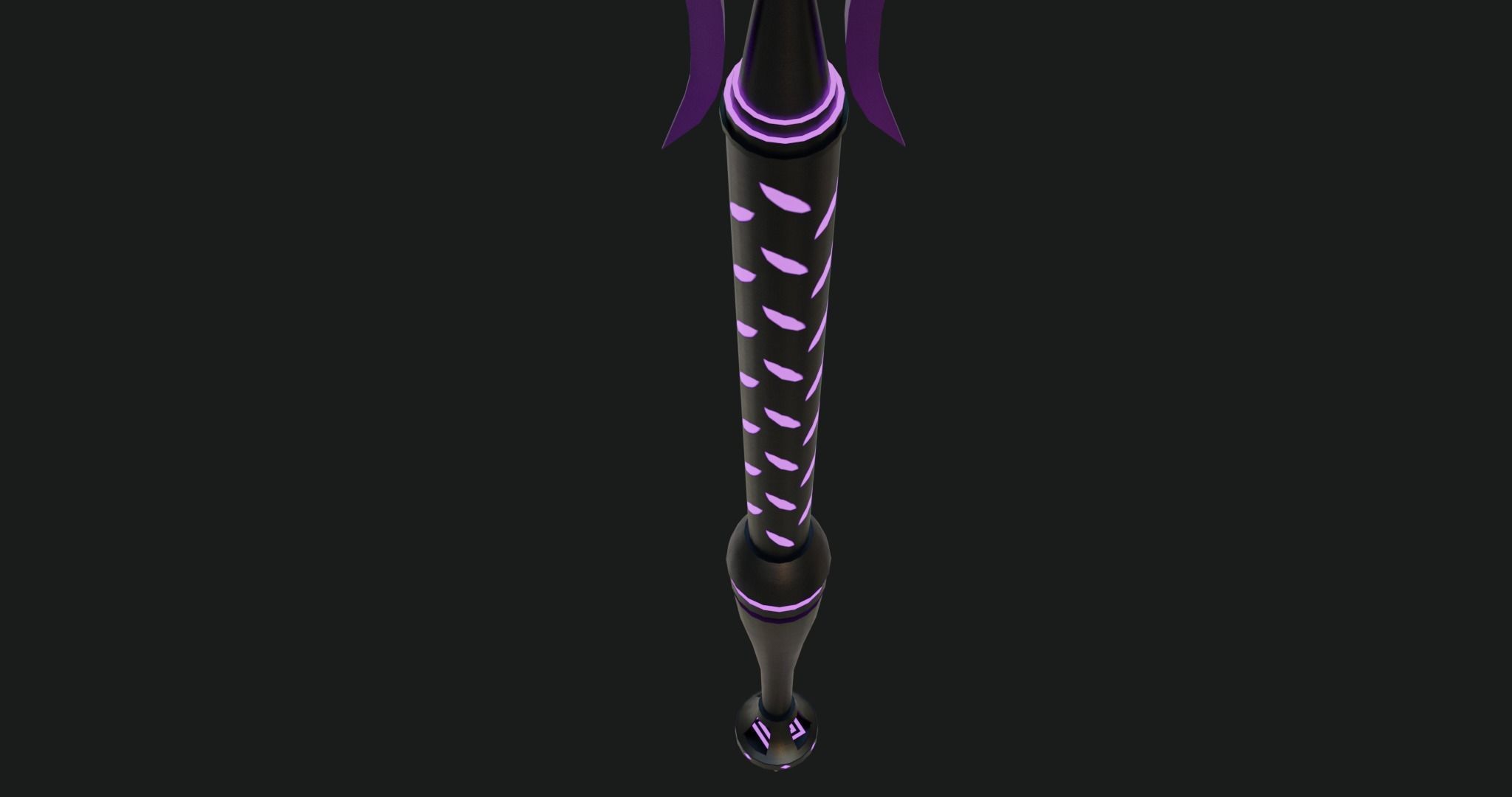 Fantasy Spear 02 Glow Weapon With PBR Low-poly 3D model_10