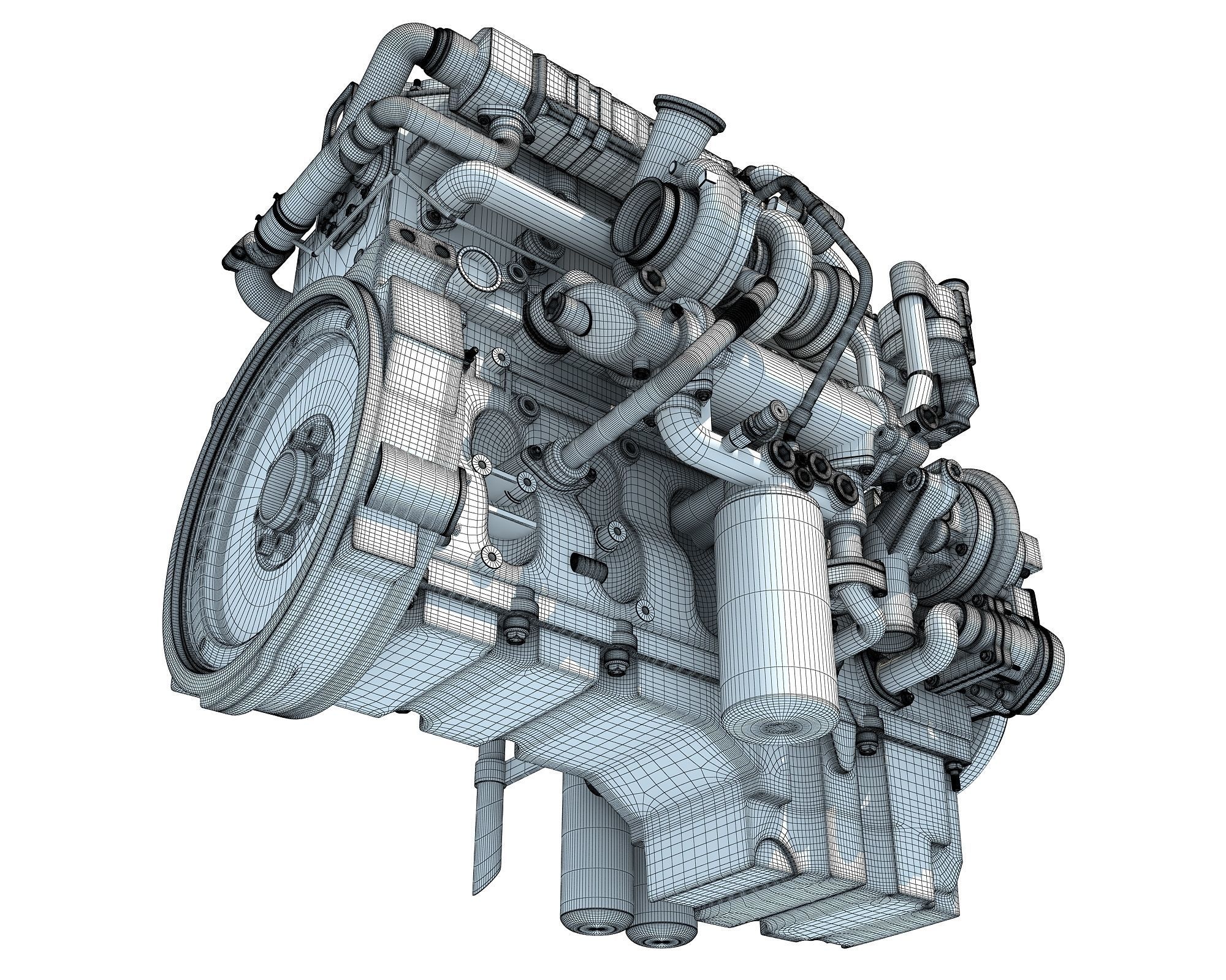 Industrial Diesel Engine 3D model_20