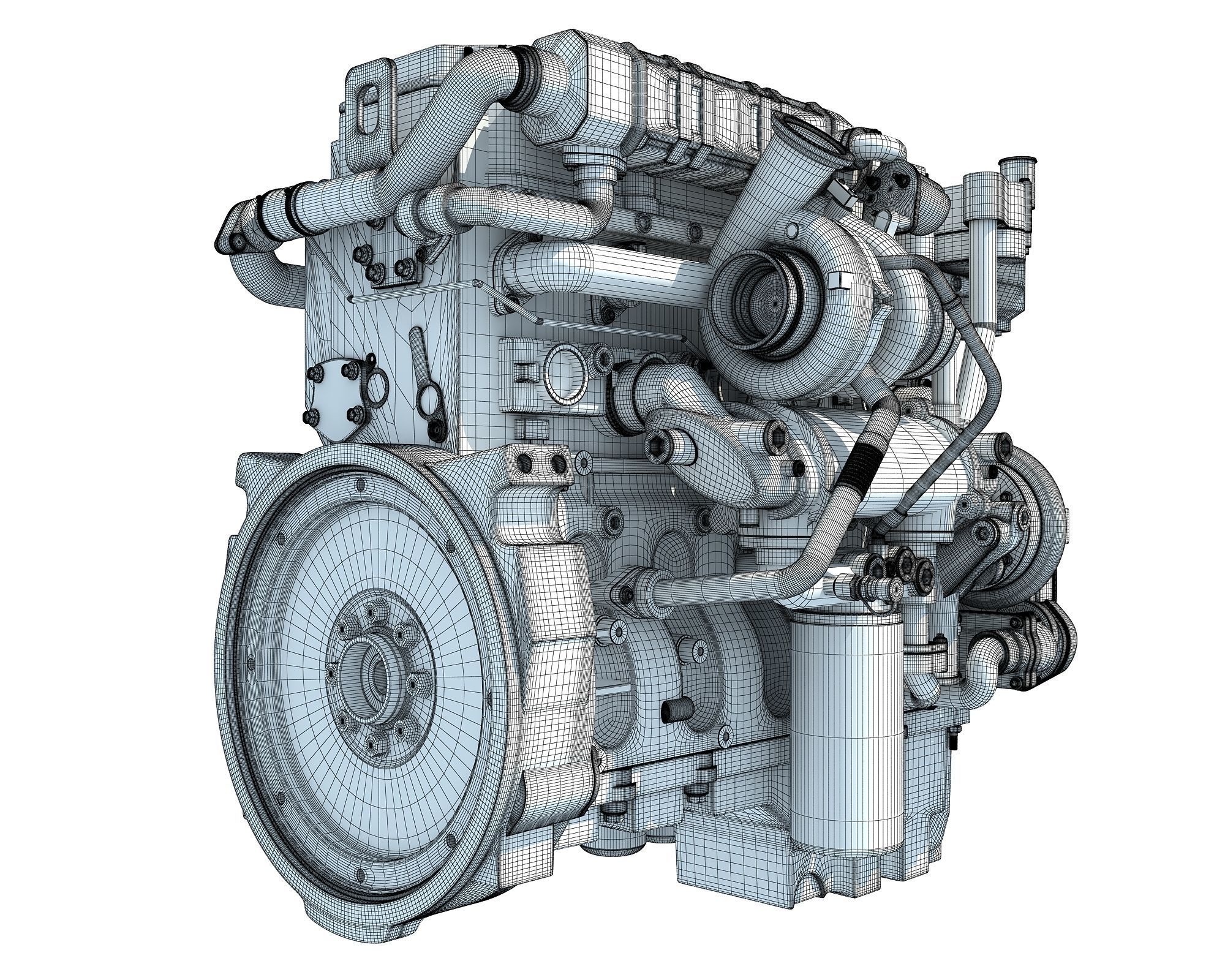 Industrial Diesel Engine 3D model_17