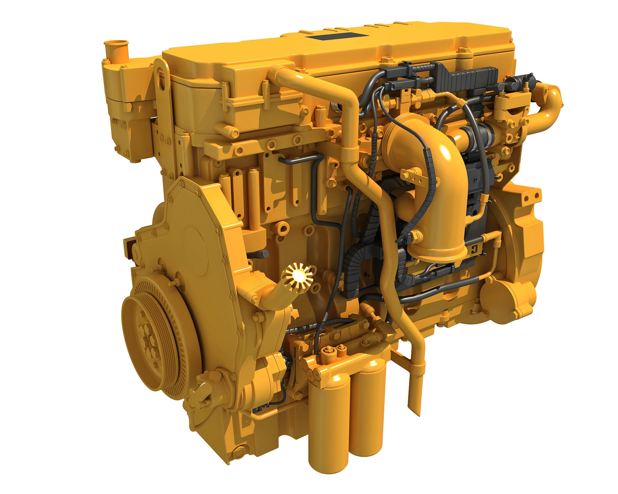 Industrial Diesel Engine 3D model_1