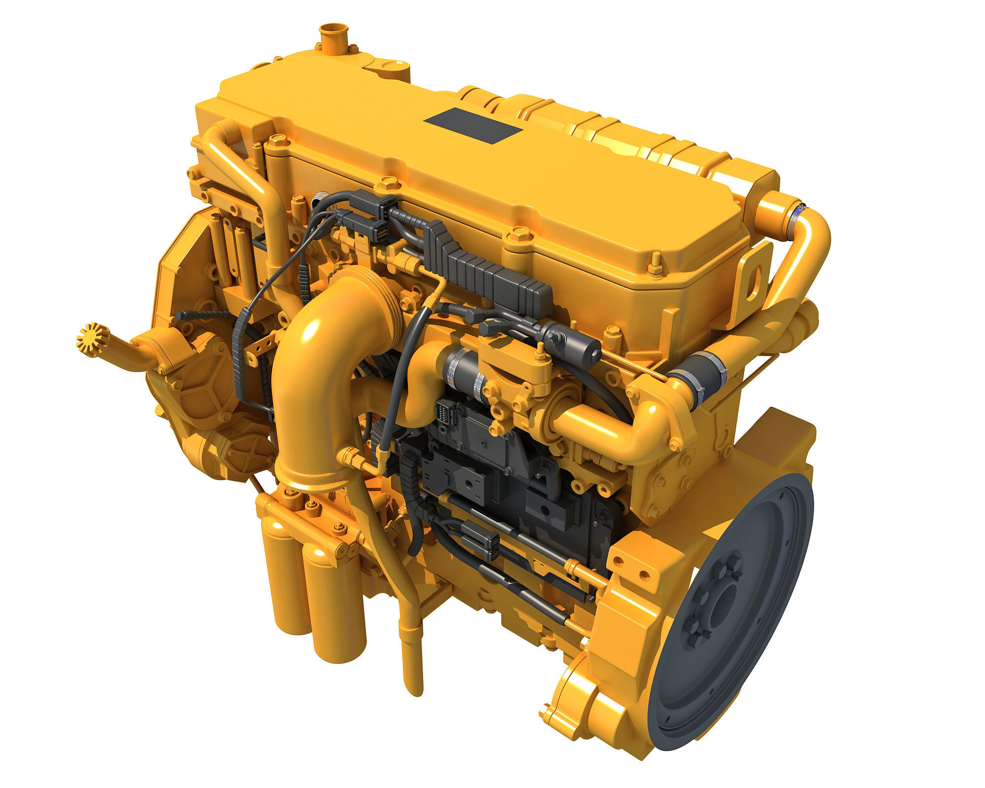 Industrial Diesel Engine 3D model_3
