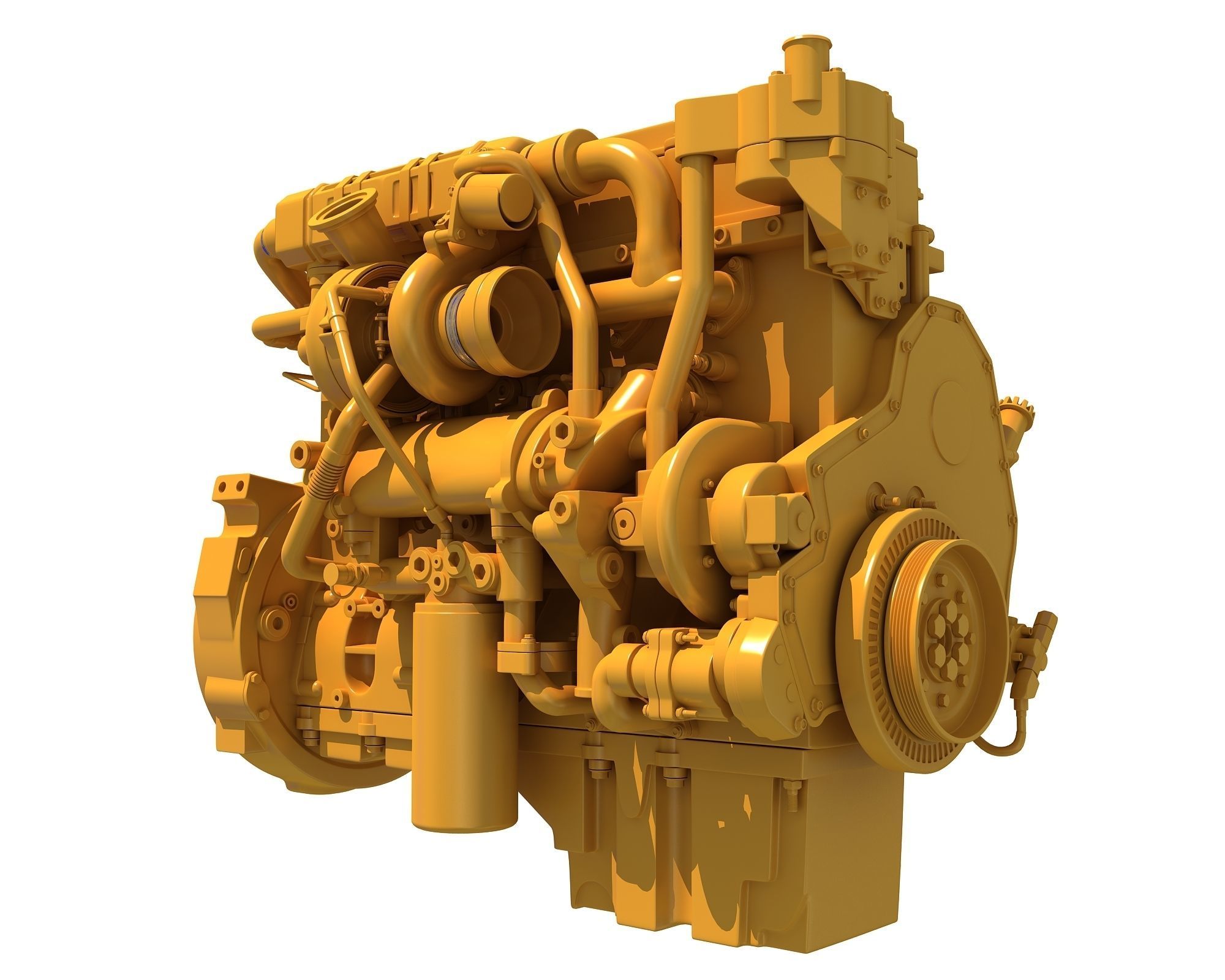 Industrial Diesel Engine 3D model_9