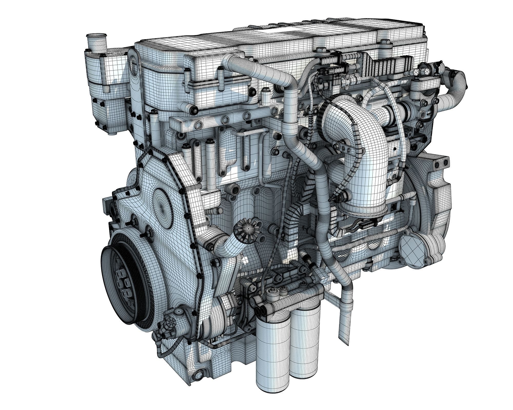 Industrial Diesel Engine 3D model_16