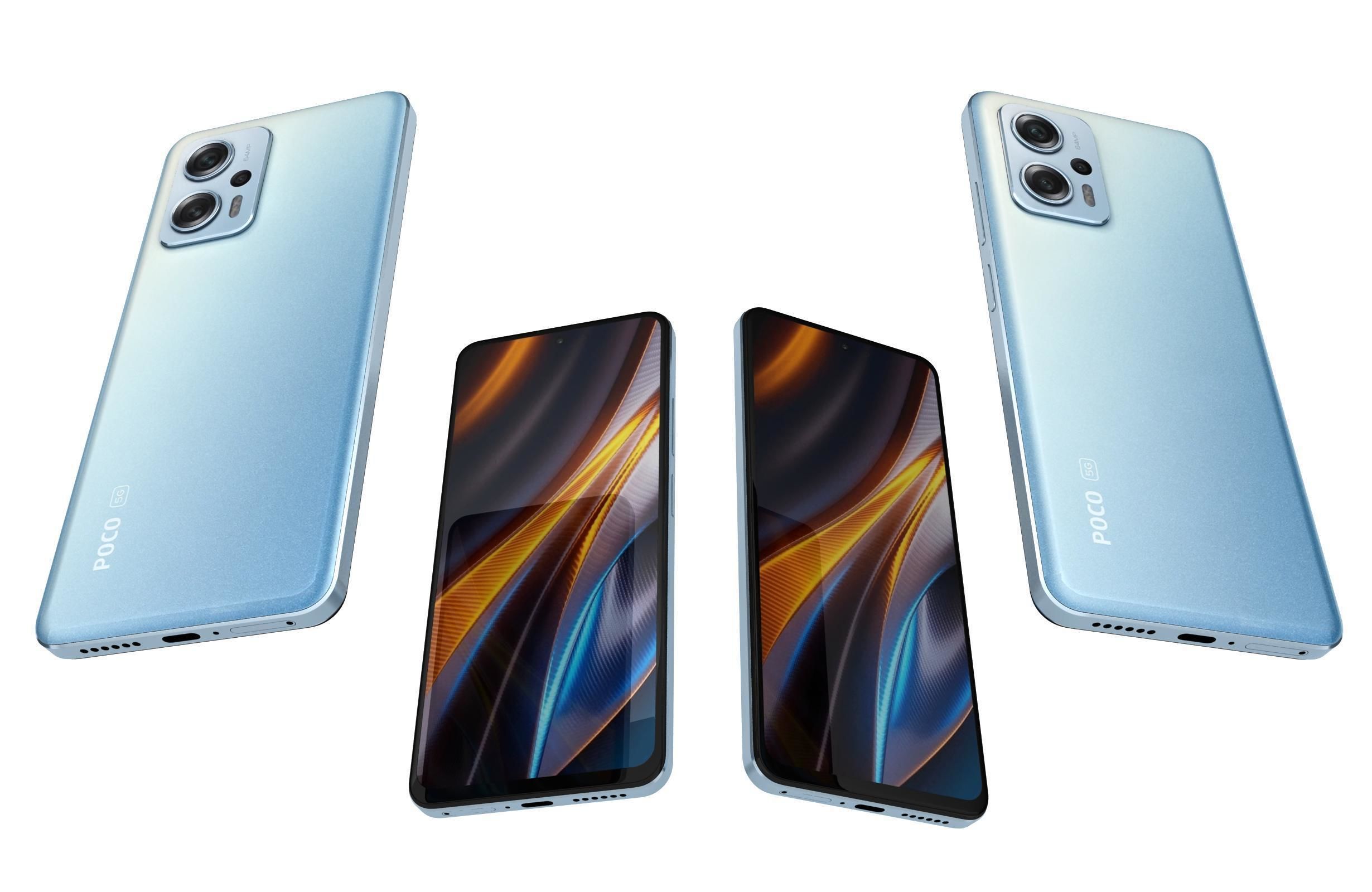 Xiaomi Poco X4 GT 5G Blue 3D model_4