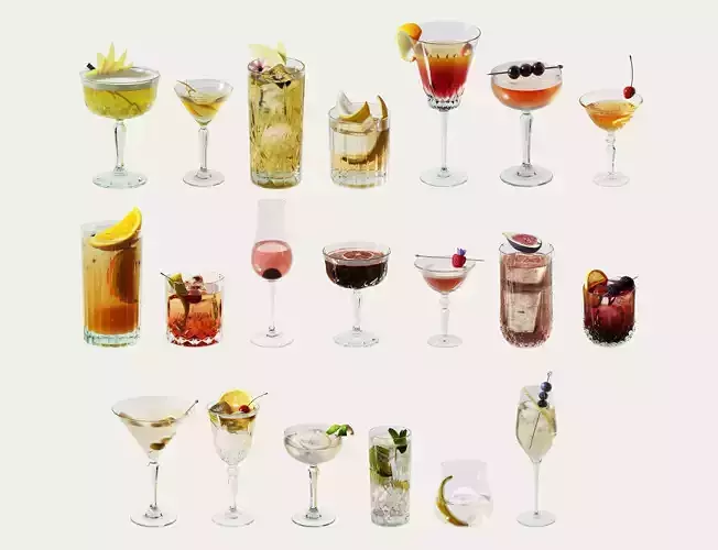 Cocktails Bundle 3D model
