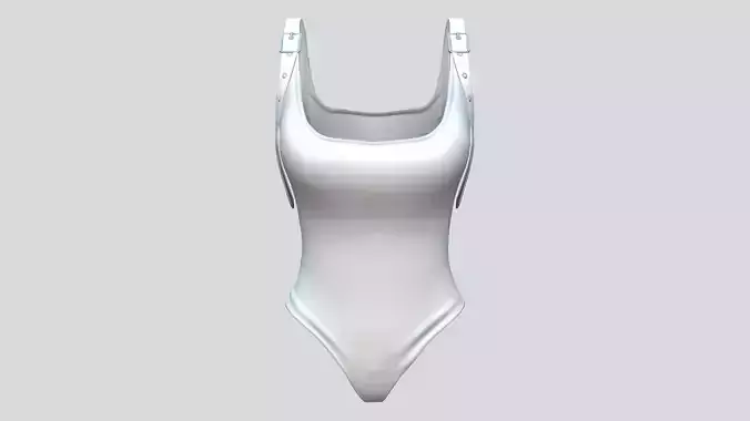 White Body Suit Top With Shoulder Straps