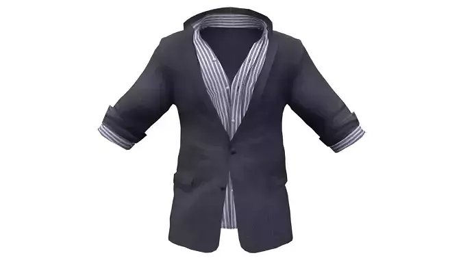 Mens Jacket With Shirt Rolled Up Sleeves