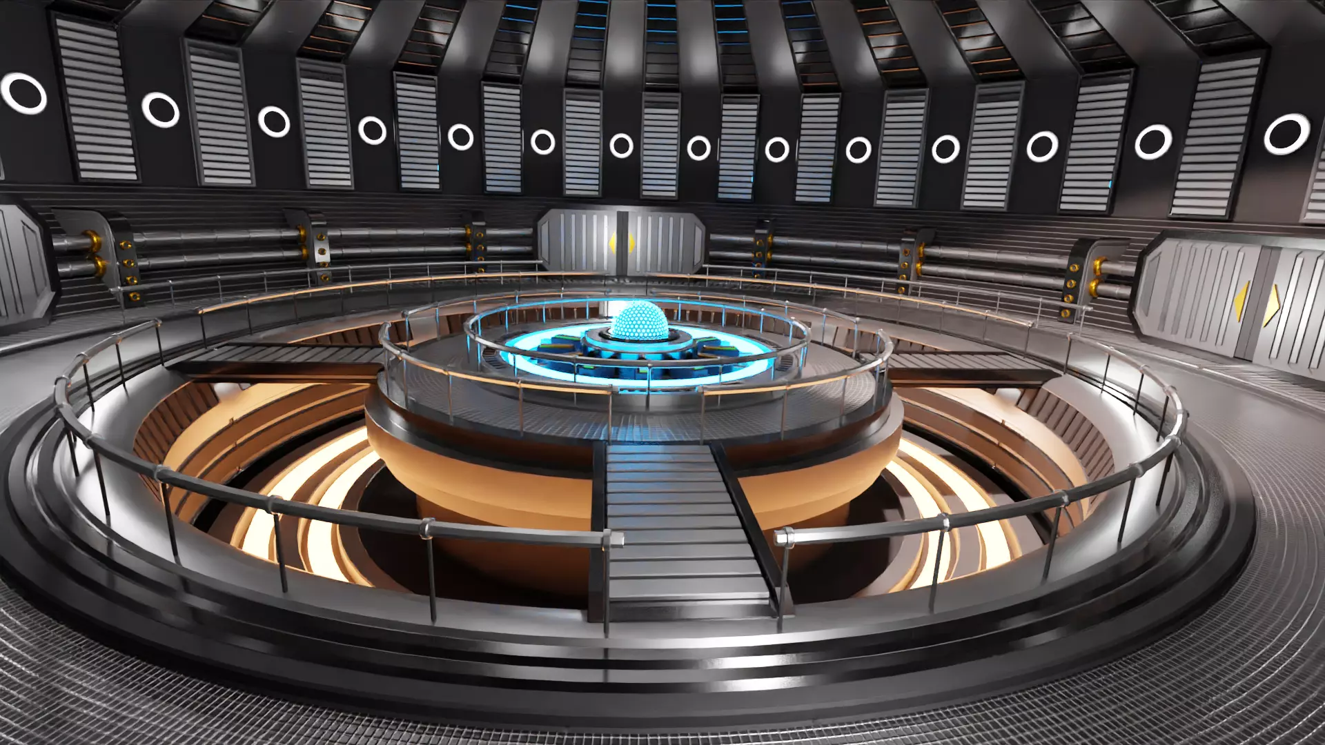 Sci-Fi Interior Scene 3D Model 3D model_0