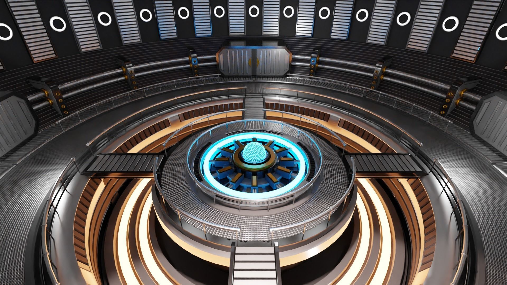 Sci-Fi Interior Scene 3D Model 3D model_9