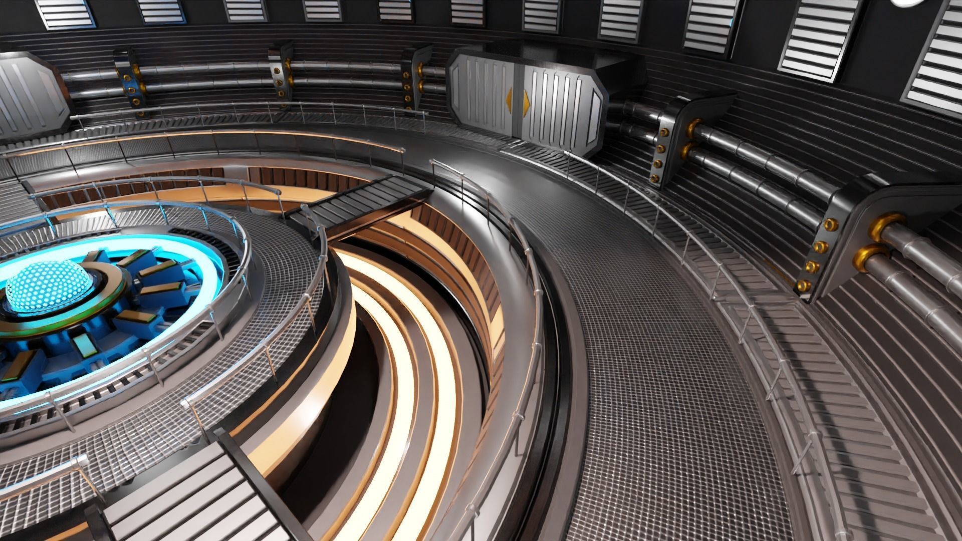 Sci-Fi Interior Scene 3D Model 3D model_10