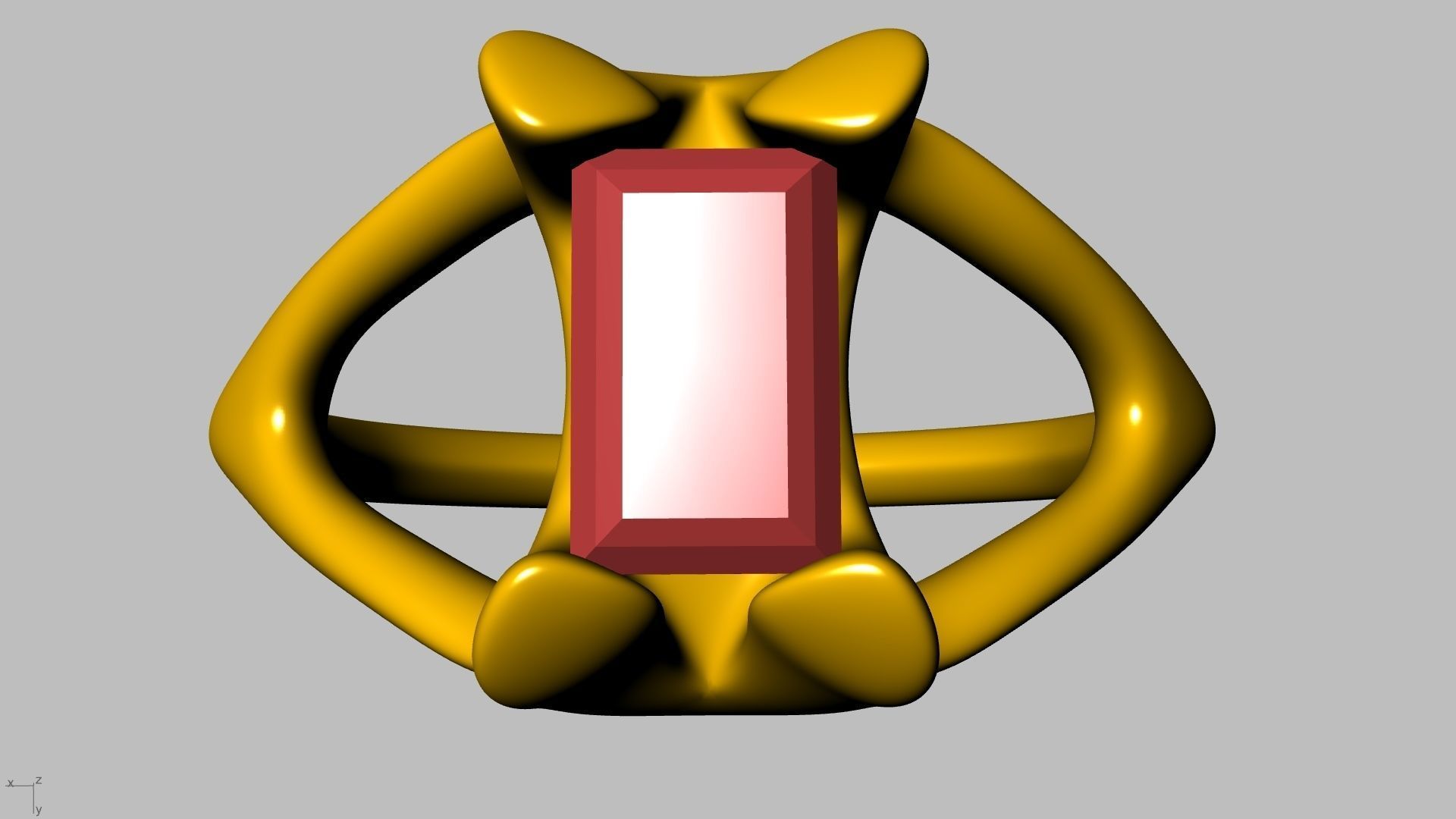 Modern BAGUETTE RING STL VERIFIED 3D print model_15
