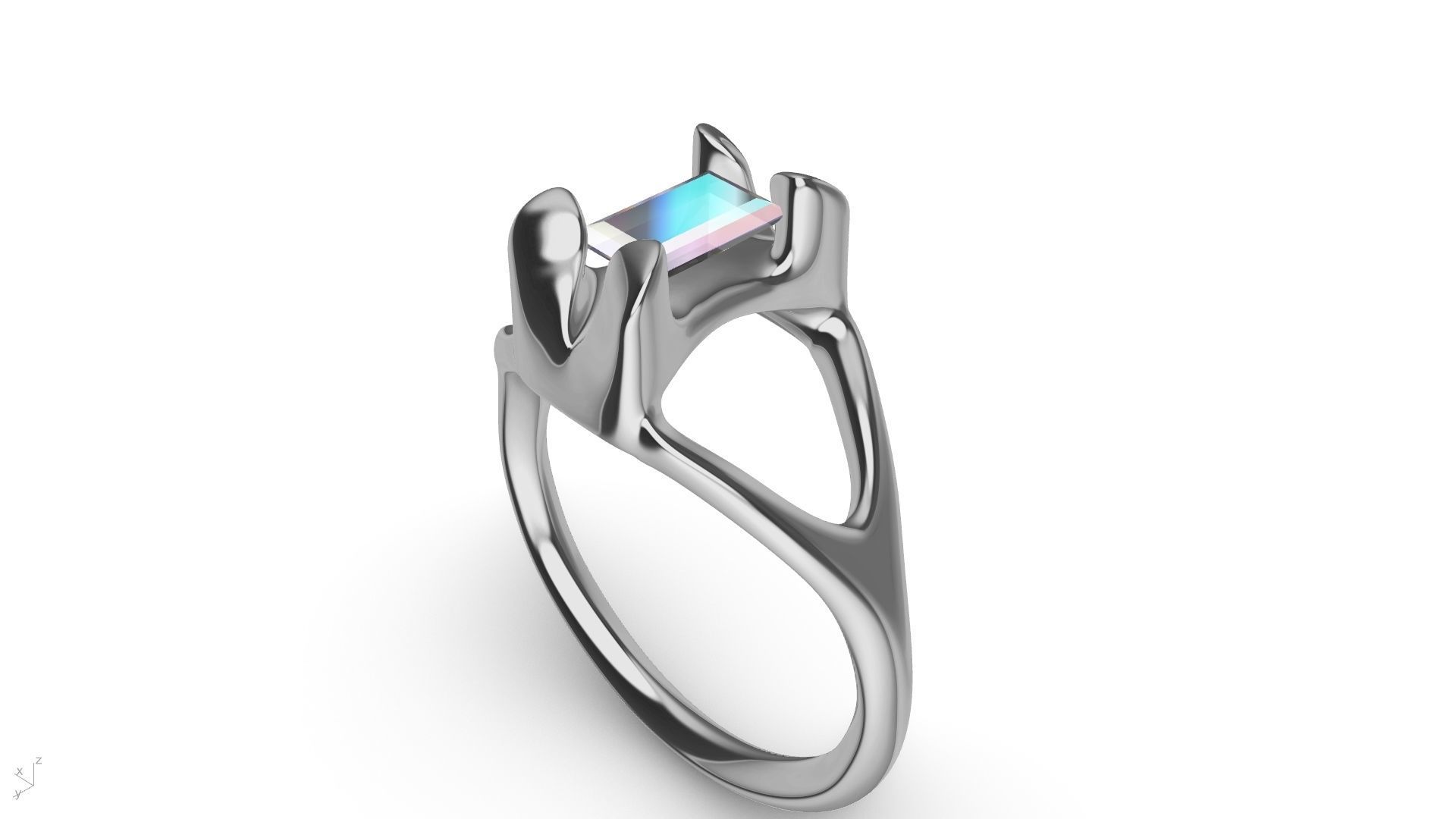 Modern BAGUETTE RING STL VERIFIED 3D print model_13